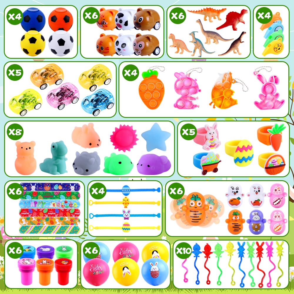 Teeanzo 160Pcs Prefilled Easter Eggs Set – 80 Pre-filled Eggs + Variety Toys for Egg Hunts, Party Favors & Classroom Rewards