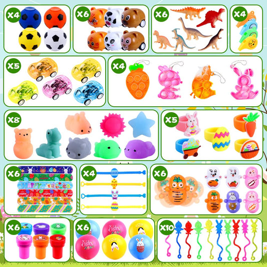 Teeanzo 160Pcs Prefilled Easter Eggs Set – 80 Pre-filled Eggs + Variety Toys for Egg Hunts, Party Favors & Classroom Rewards