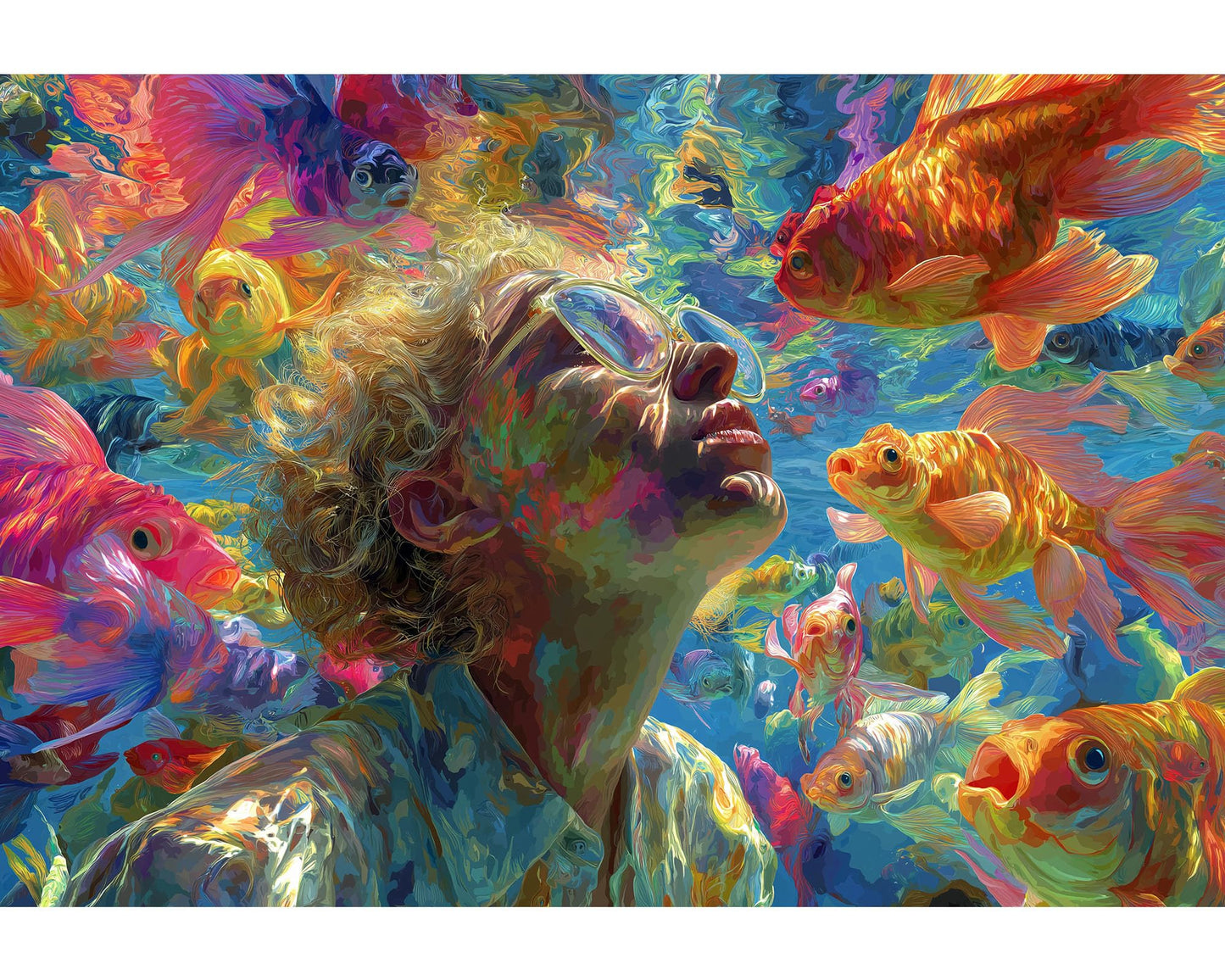 Teemosreal Ocean of Inspiration: 1000 Piece Puzzle for Adults – Surreal Underwater Fantasy with Vibrant Fish
