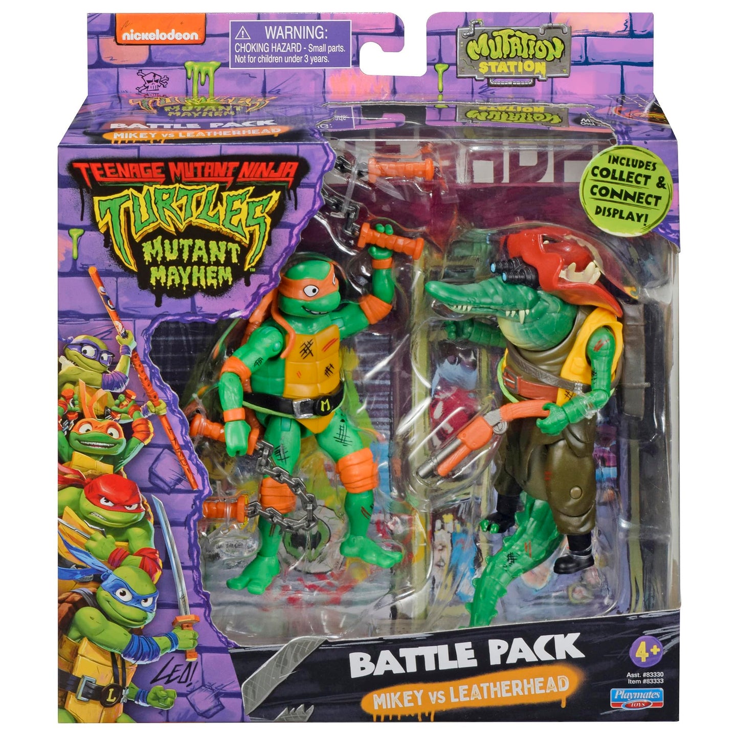 TMNT Michelangelo vs Leatherhead: 2-Figure Battle Diorama Set