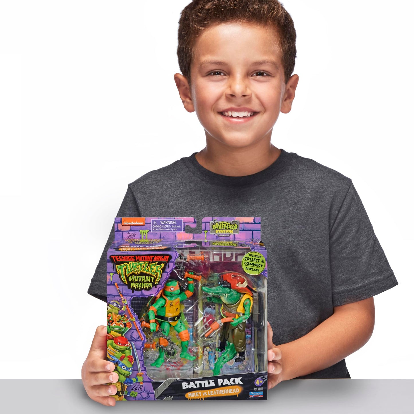 TMNT Michelangelo vs Leatherhead: 2-Figure Battle Diorama Set