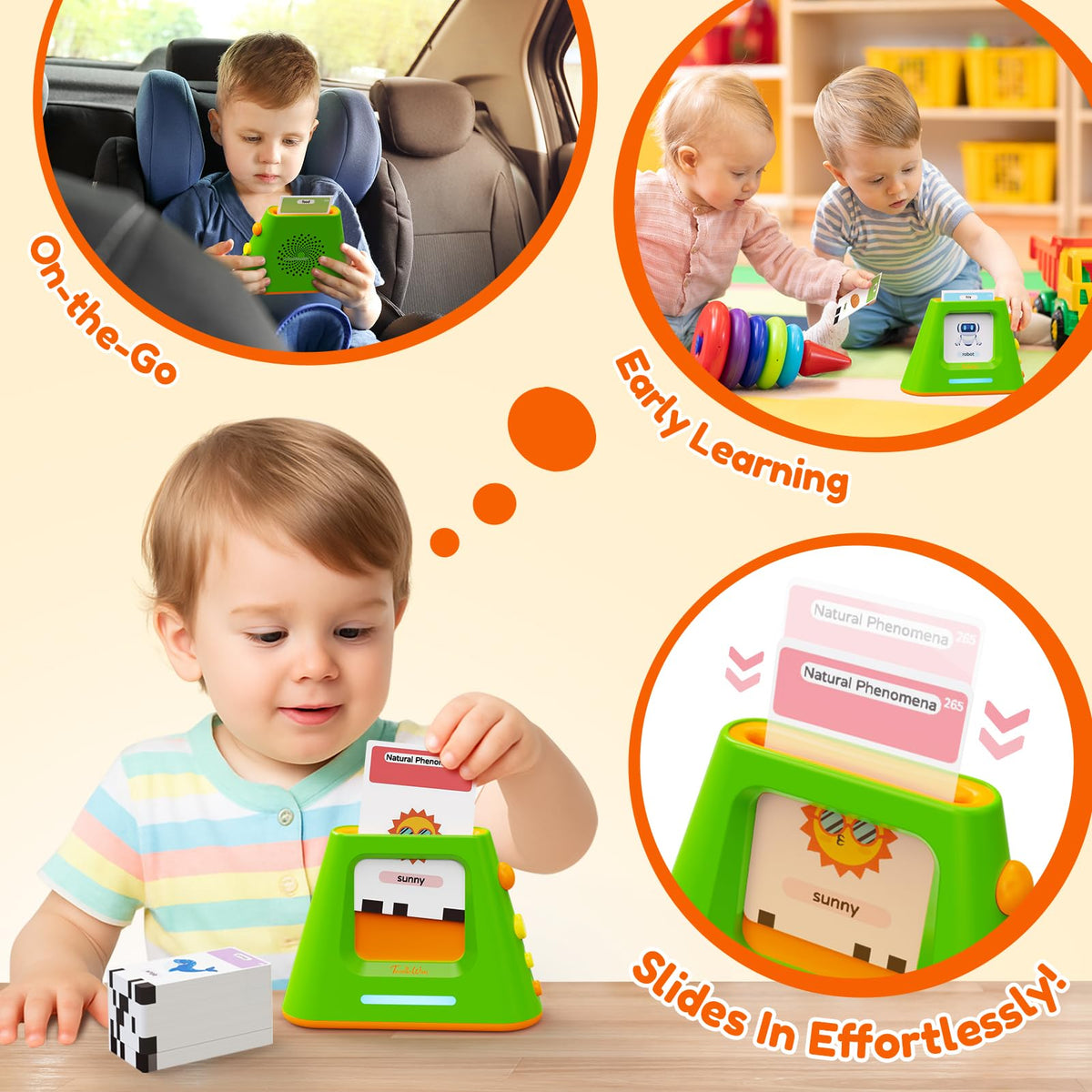 Teeniewins Talking Flash Cards for Toddlers — Self-Standing, Dual-Speed Learning with 448 Sight Words