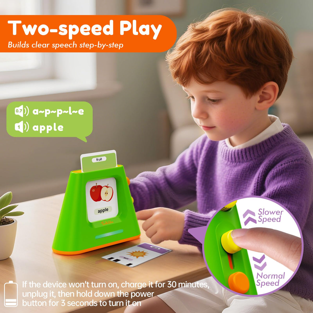 Teeniewins Talking Flash Cards for Toddlers — Self-Standing, Dual-Speed Learning with 448 Sight Words