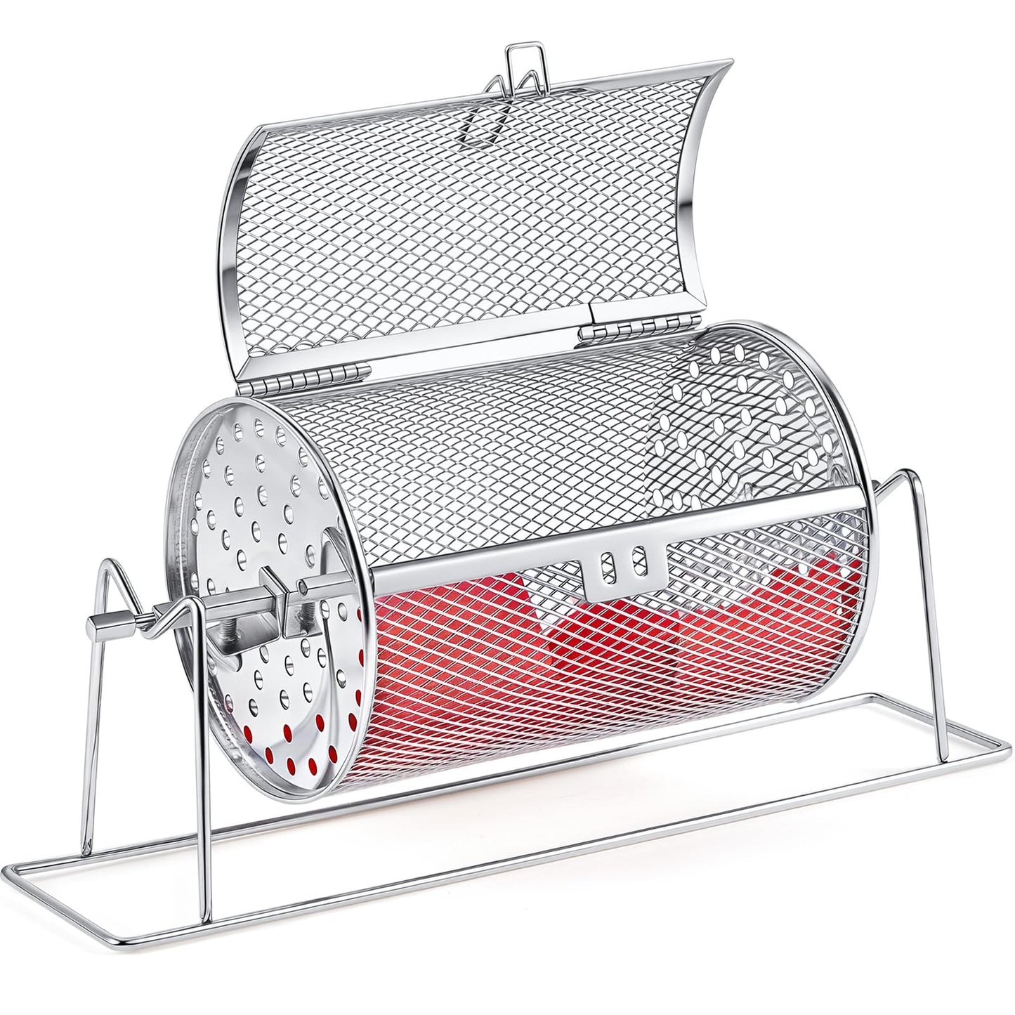Teenyyou Raffle Drum 7.09 x 4.72 in — Holds 600 Tickets with Stand (Silver)