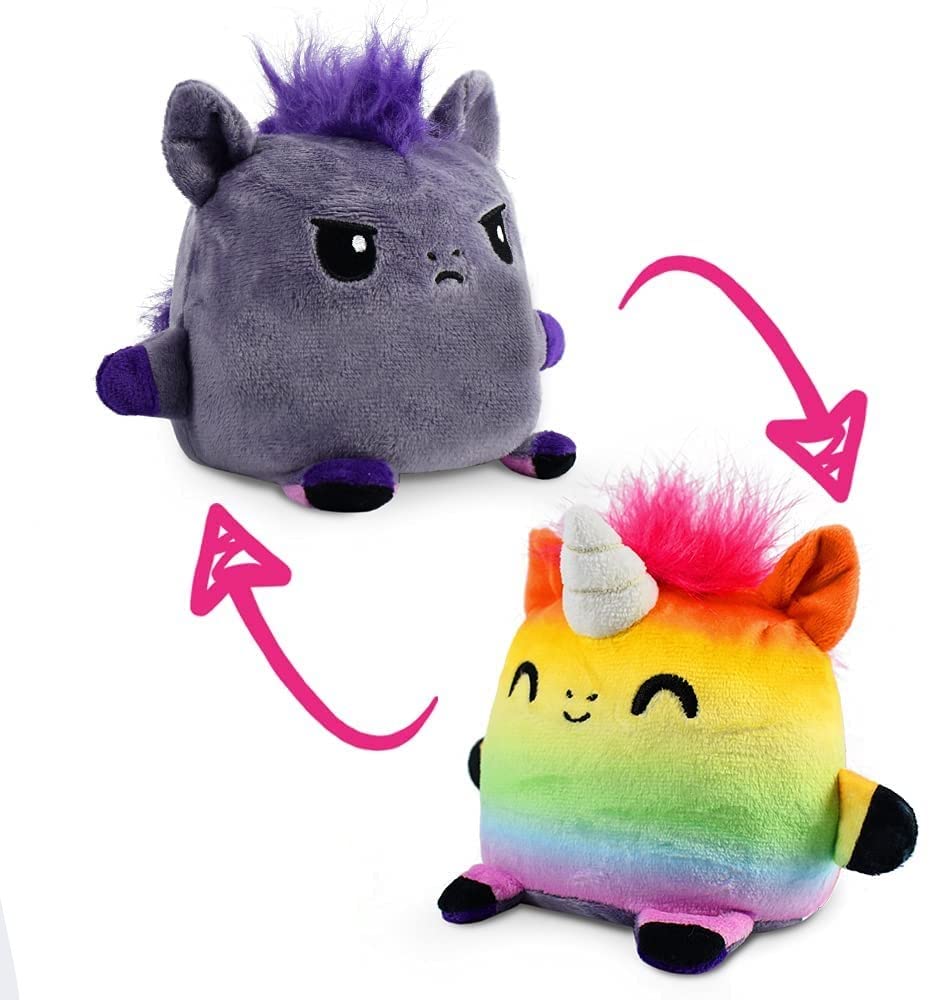 TeeTurtle Plushmates Horse & Unicorn — Reversible Plush That Holds Hands