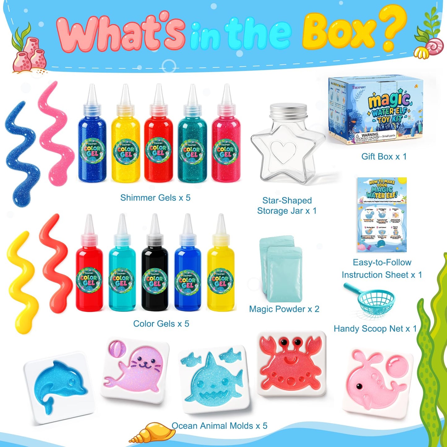 Teexpert Magic Water Elf Kit – DIY Aqua Fairy Water Pets Craft Toy for Kids Aged 3–12