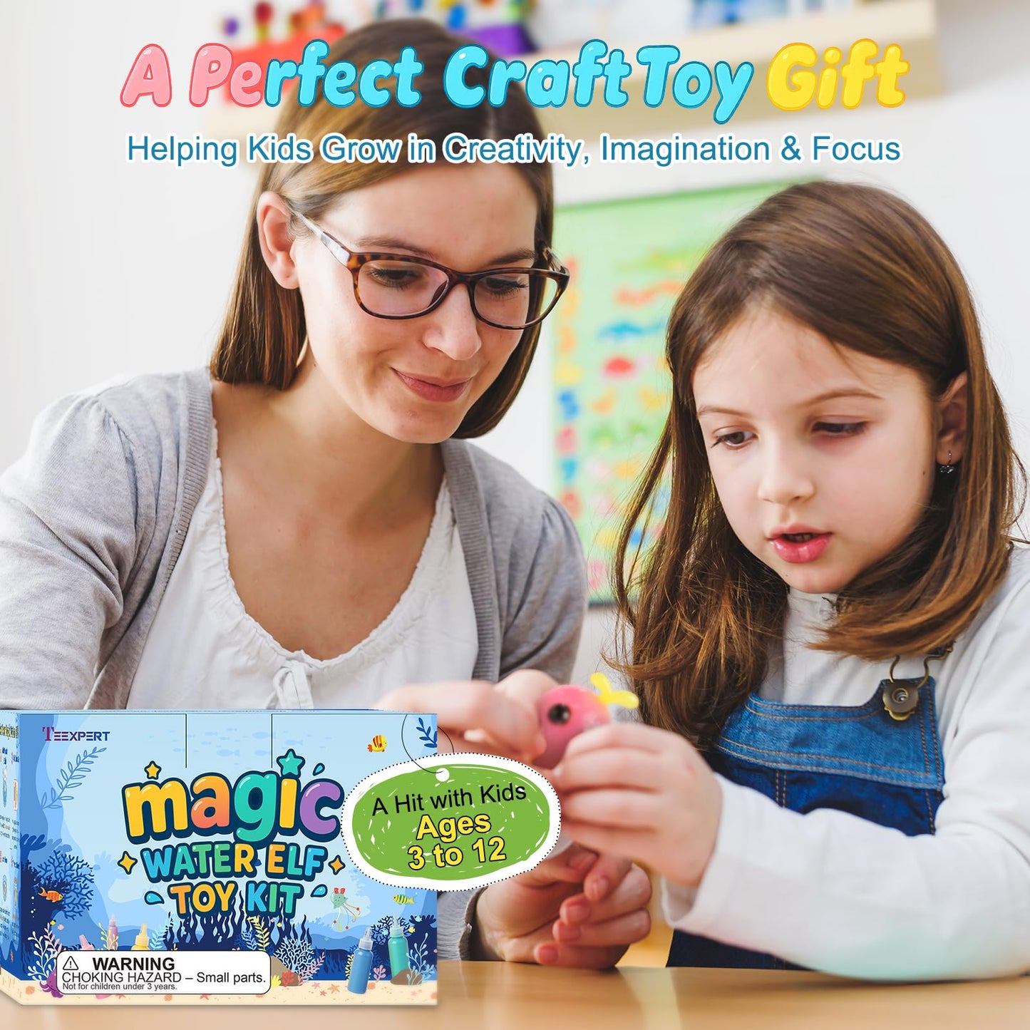 Teexpert Magic Water Elf Kit – DIY Aqua Fairy Water Pets Craft Toy for Kids Aged 3–12