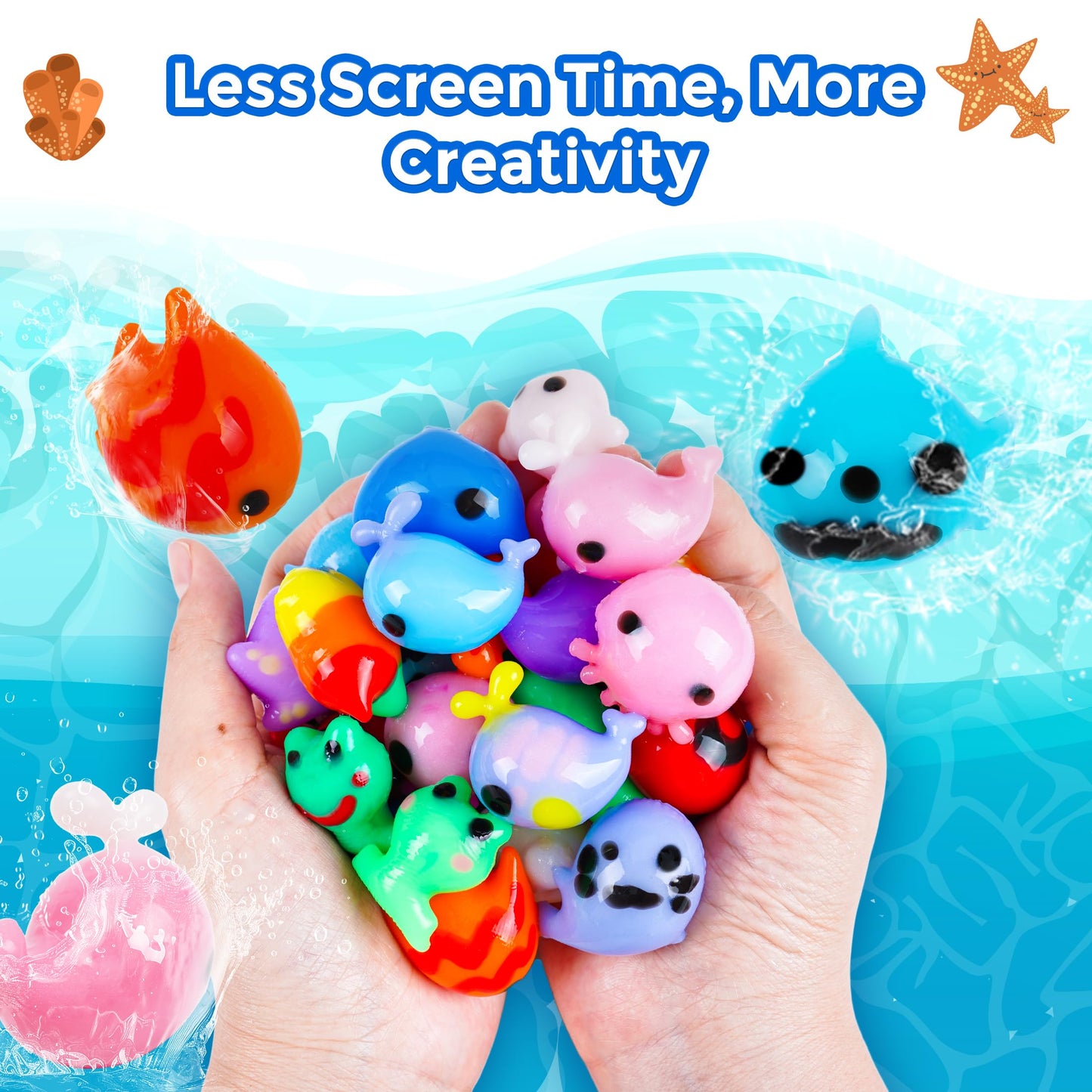 Teexpert Magic Water Elf Toy Kit – Aqua Fairy DIY Squishy Maker for Kids, 20 Colors & 20 Molds