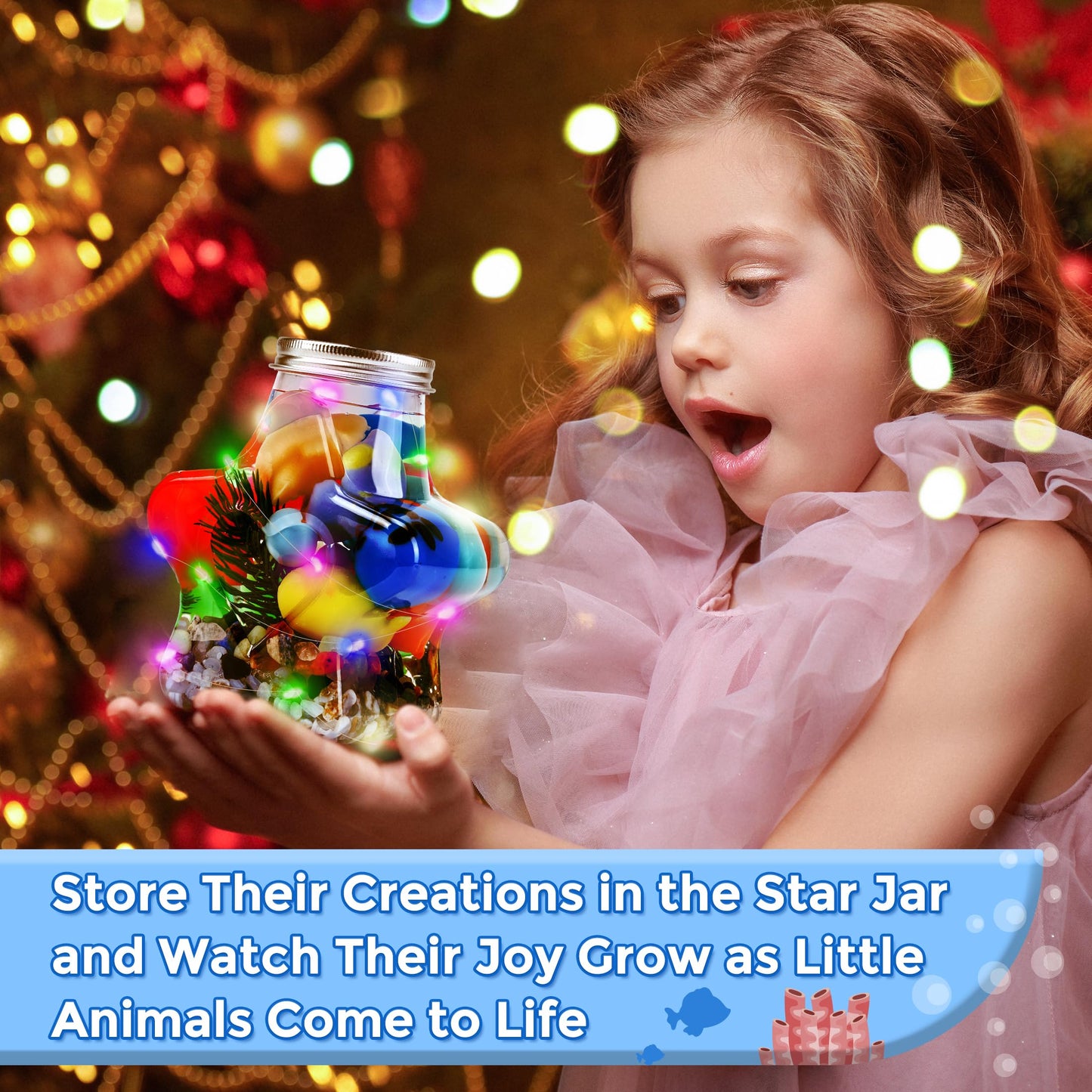 Teexpert Magic Water Elf Toy Kit – Aqua Fairy DIY Squishy Maker for Kids, 20 Colors & 20 Molds