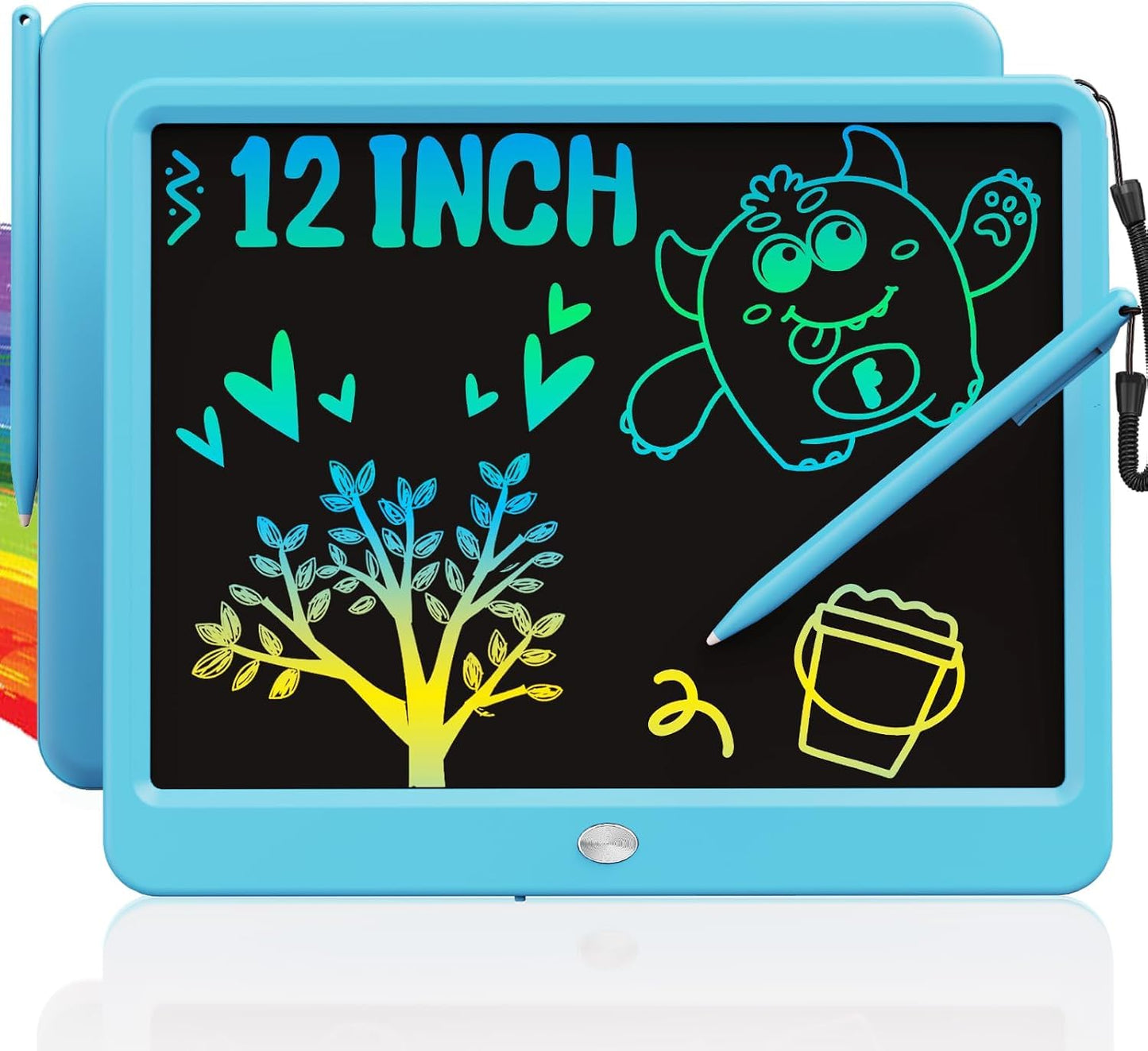 TEKFUN 12-Inch LCD Writing Tablet for Kids — Mess-Free Doodle Board (Blue)