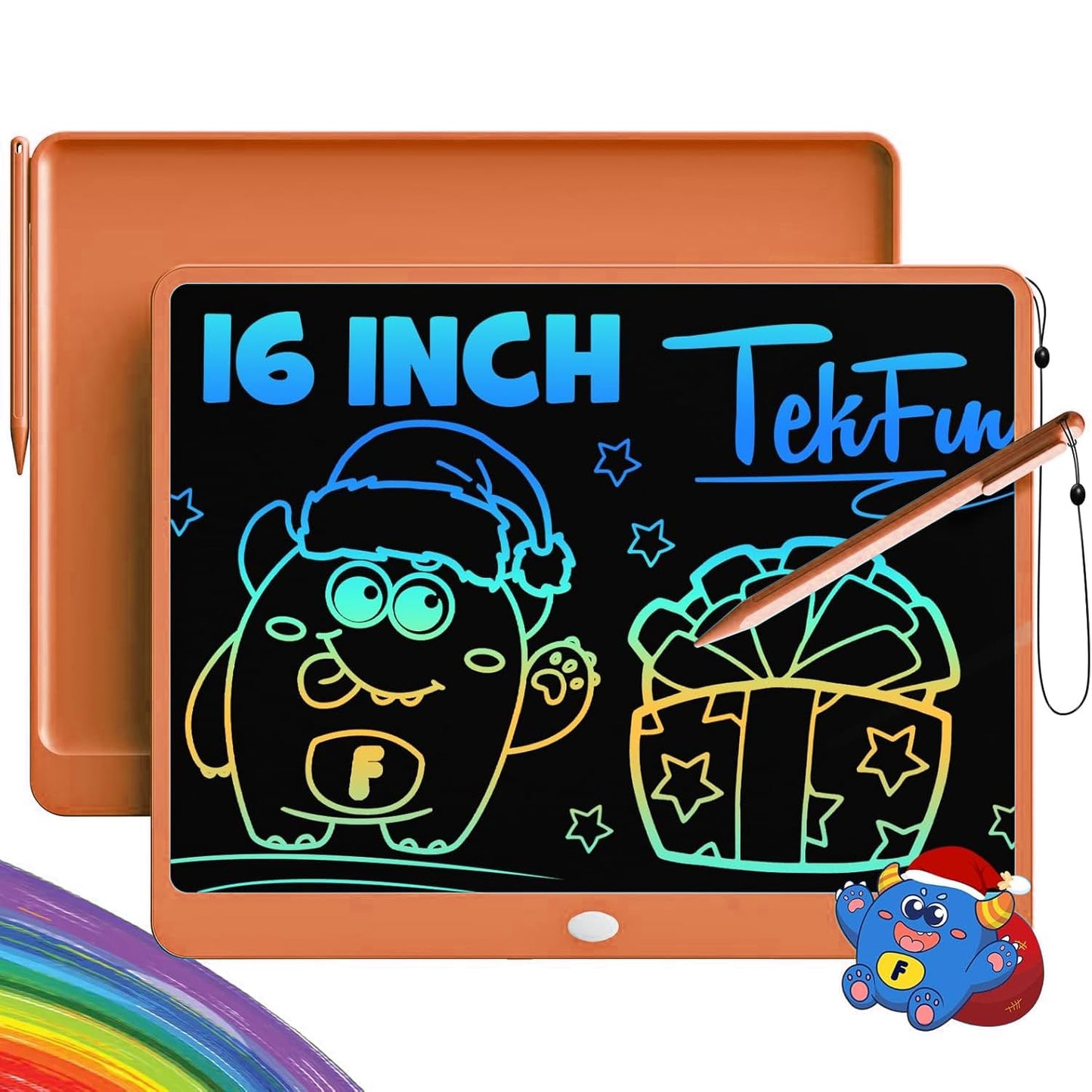 TEKFUN 16-Inch LCD Writing Tablet – Large Doodle Board (Orange)