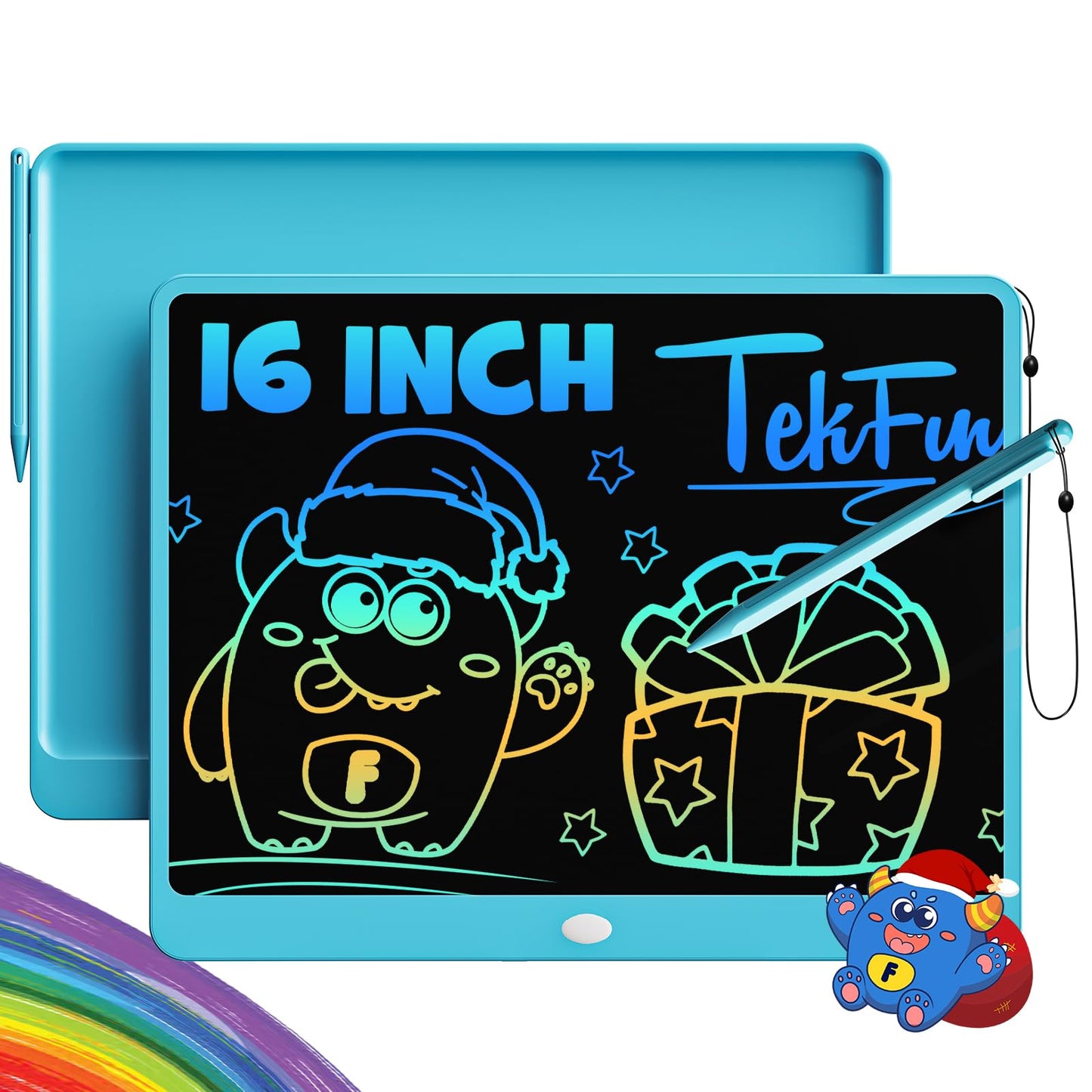 TEKFUN 16-Inch LCD Writing Tablet – Large Colorful Doodle Board for Kids & Teens (Blue)