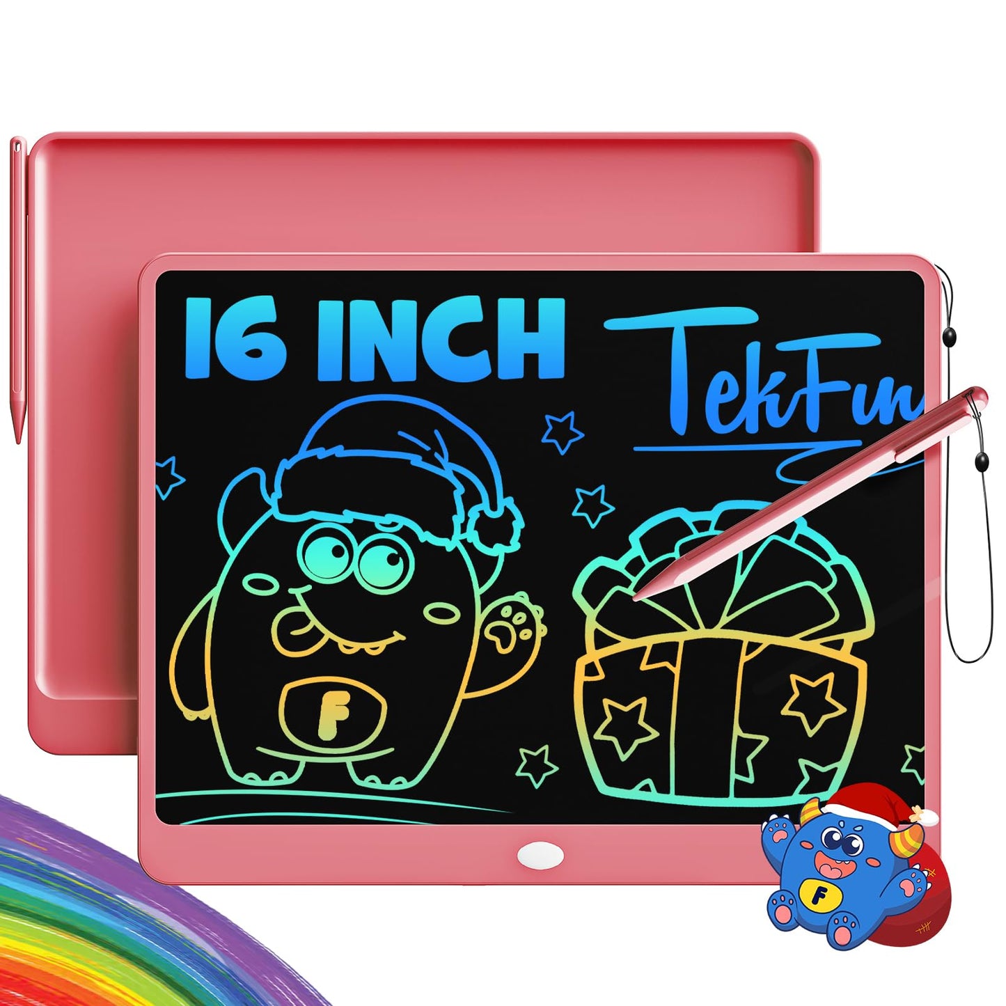 TEKFUN 16-Inch LCD Writing Tablet – Pink Doodle Board for Kids & Adults