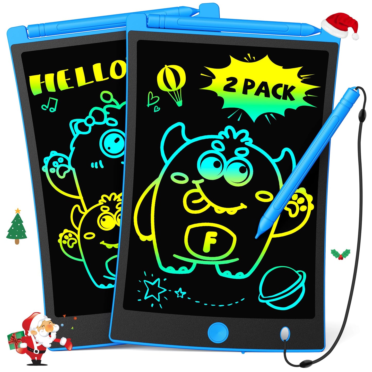 TEKFUN 2 Pack LCD Writing Tablet for Kids – 8.5-Inch Doodle Boards with Stylus