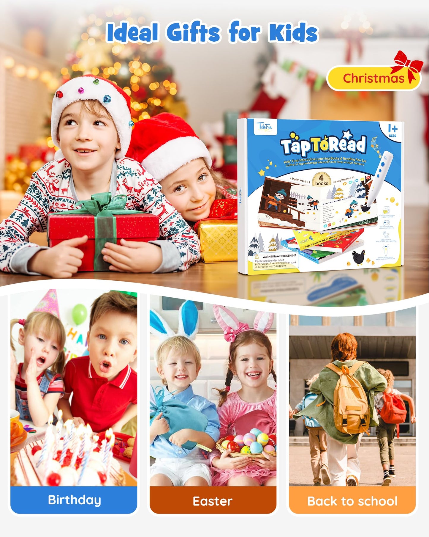 TEKFUN Musical Word Talking Pen Set – Interactive Reading for Toddlers and Kids