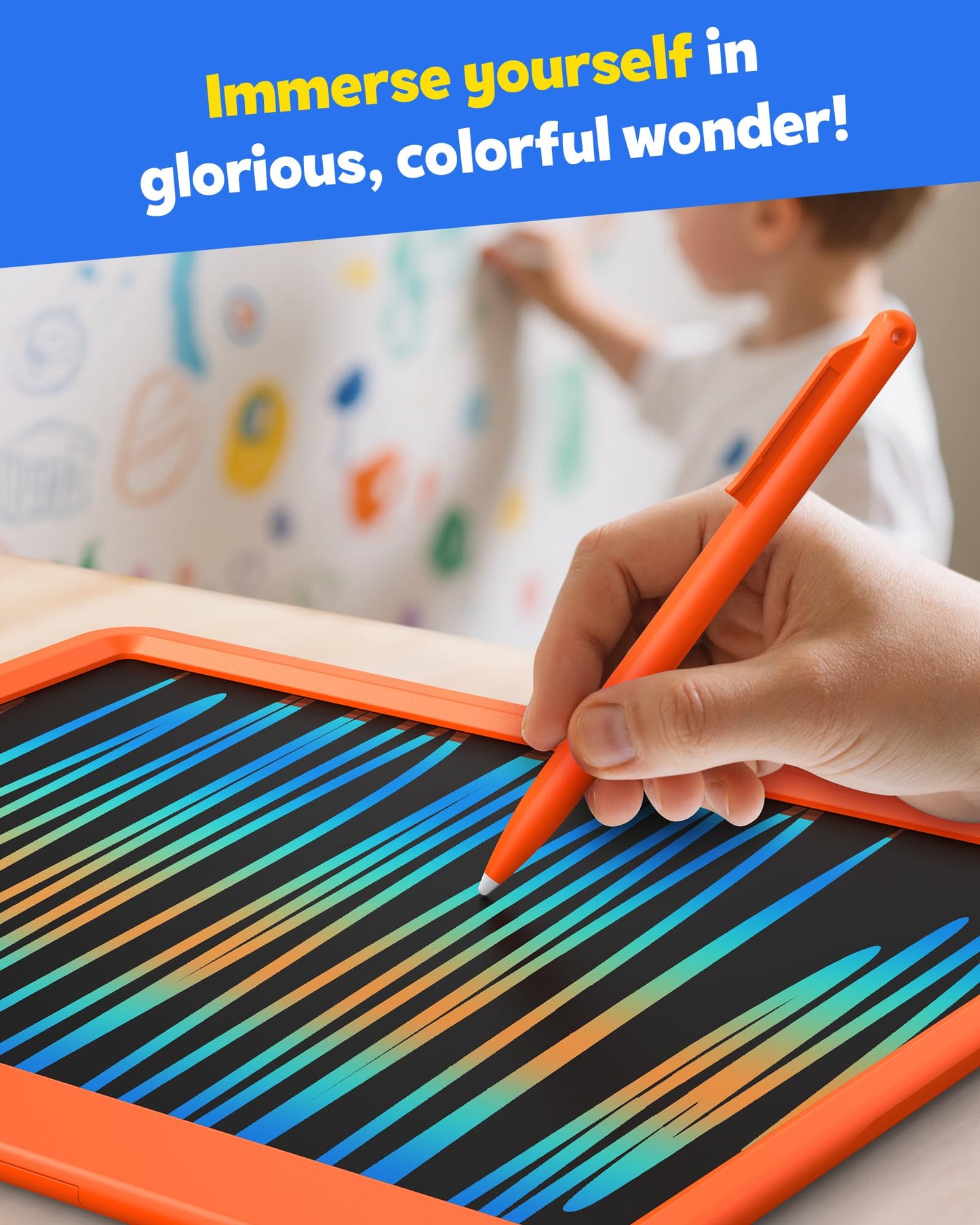 TEKFUN 12-Inch LCD Writing Tablet Doodle Board | Colorful Drawing Pad for Kids | Travel Essentials