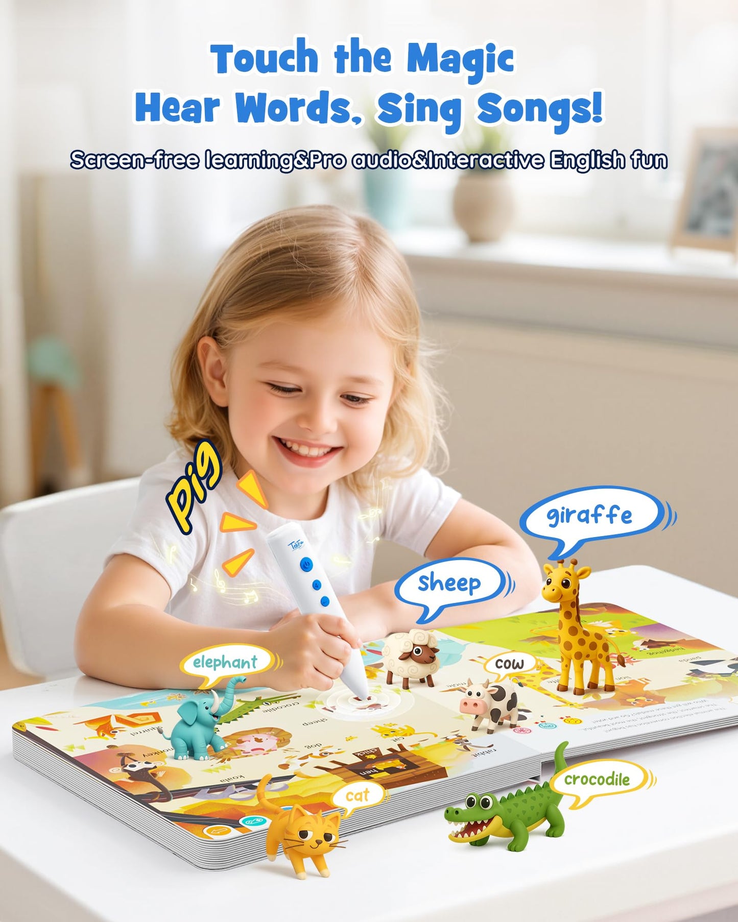 TEKFUN Musical Word Talking Pen Set – Interactive Reading for Toddlers and Kids