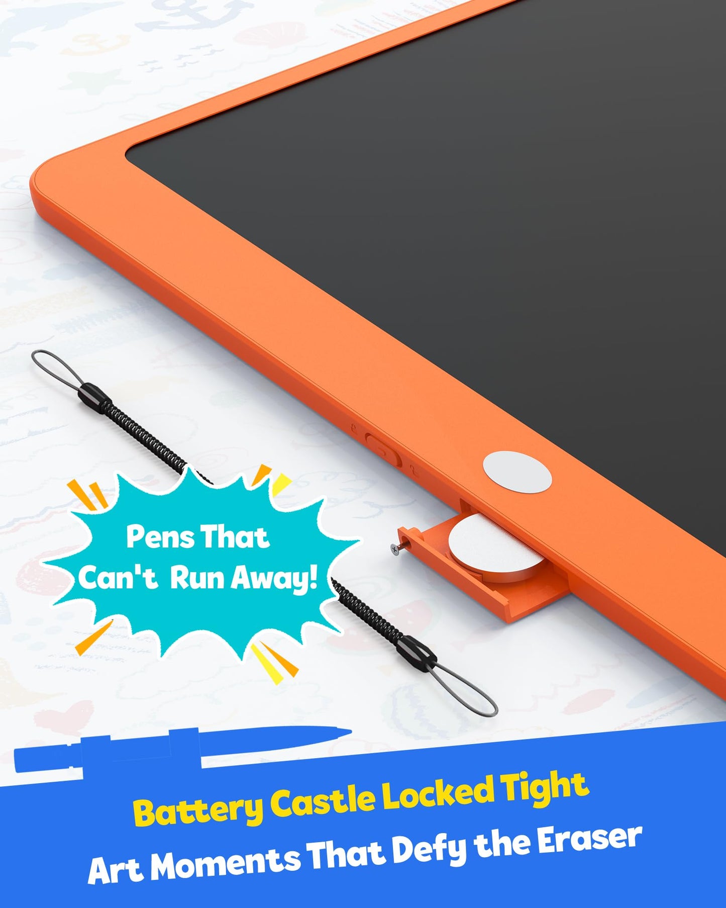 TEKFUN 16-Inch LCD Writing Tablet – Large Doodle Board (Orange)