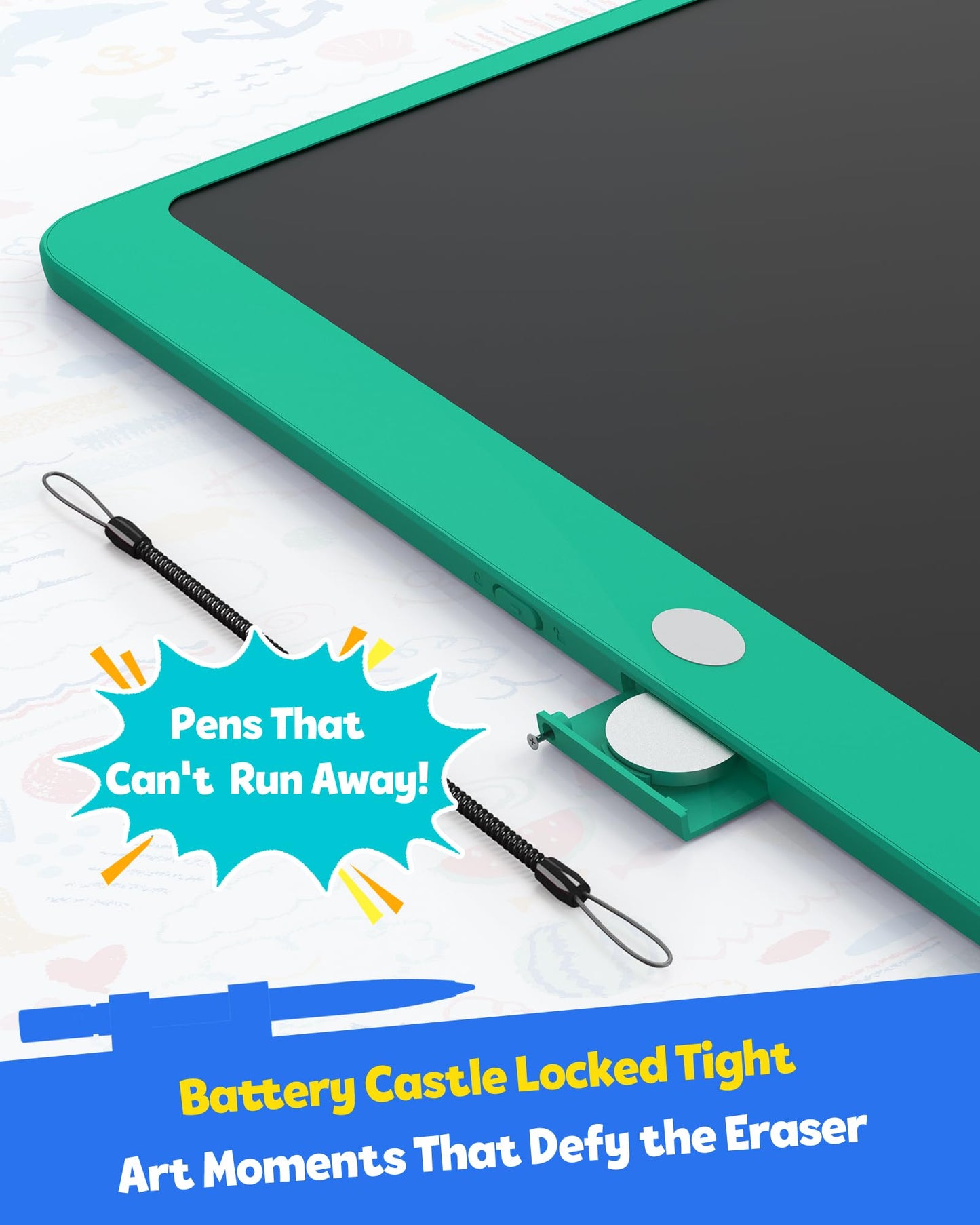 TEKFUN 16-Inch LCD Writing Tablet – Large Colorful Doodle Board for Adults & Kids (Green)