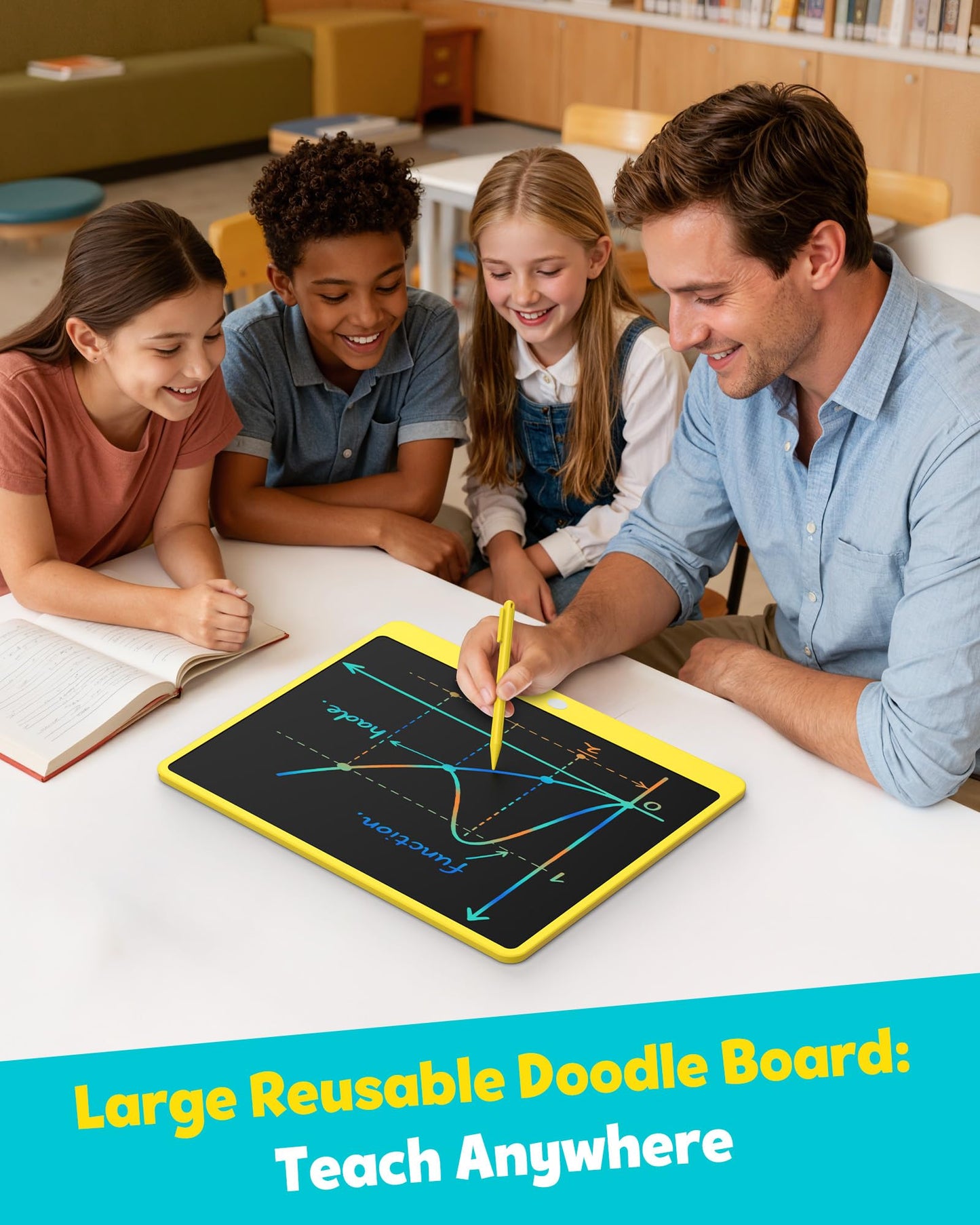 TEKFUN 16-Inch LCD Writing Tablet – Large Colorful Doodle Board for Kids & Adults