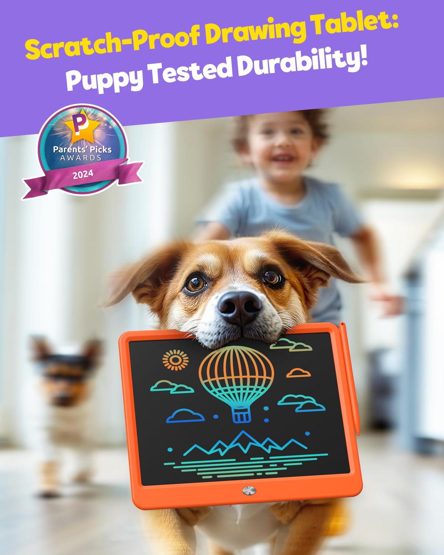 TEKFUN 12-Inch LCD Writing Tablet Doodle Board | Colorful Drawing Pad for Kids | Travel Essentials