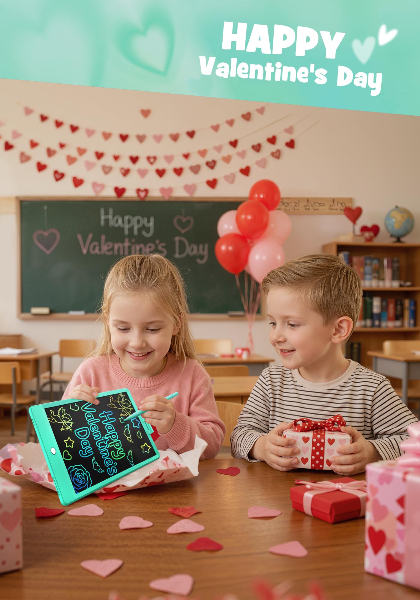 TEKFUN Kids 10-Inch LCD Writing Tablet – Mess-Free Doodle Board for Ages 3-10 (Green)