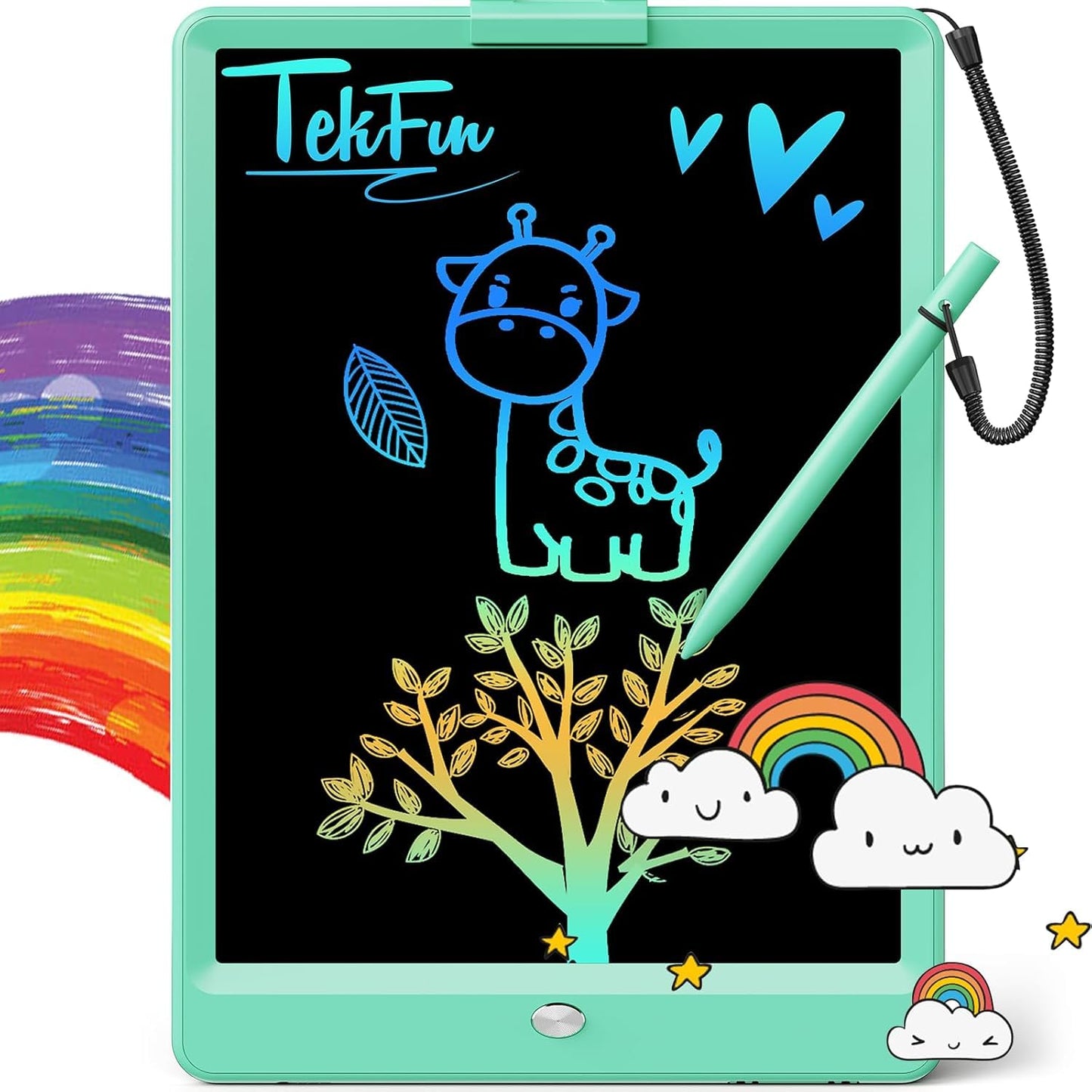 TEKFUN Kids 10-Inch LCD Writing Tablet – Mess-Free Doodle Board for Ages 3-10 (Green)
