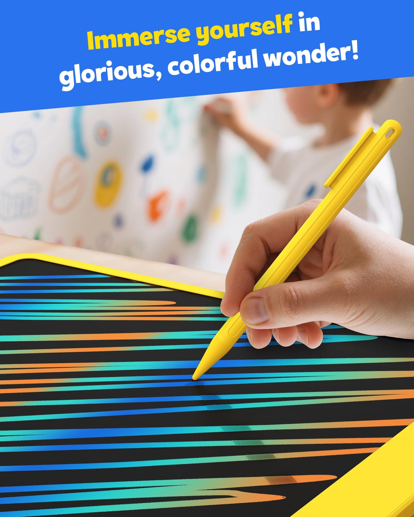 TEKFUN 16-Inch LCD Writing Tablet – Large Colorful Doodle Board for Kids & Adults
