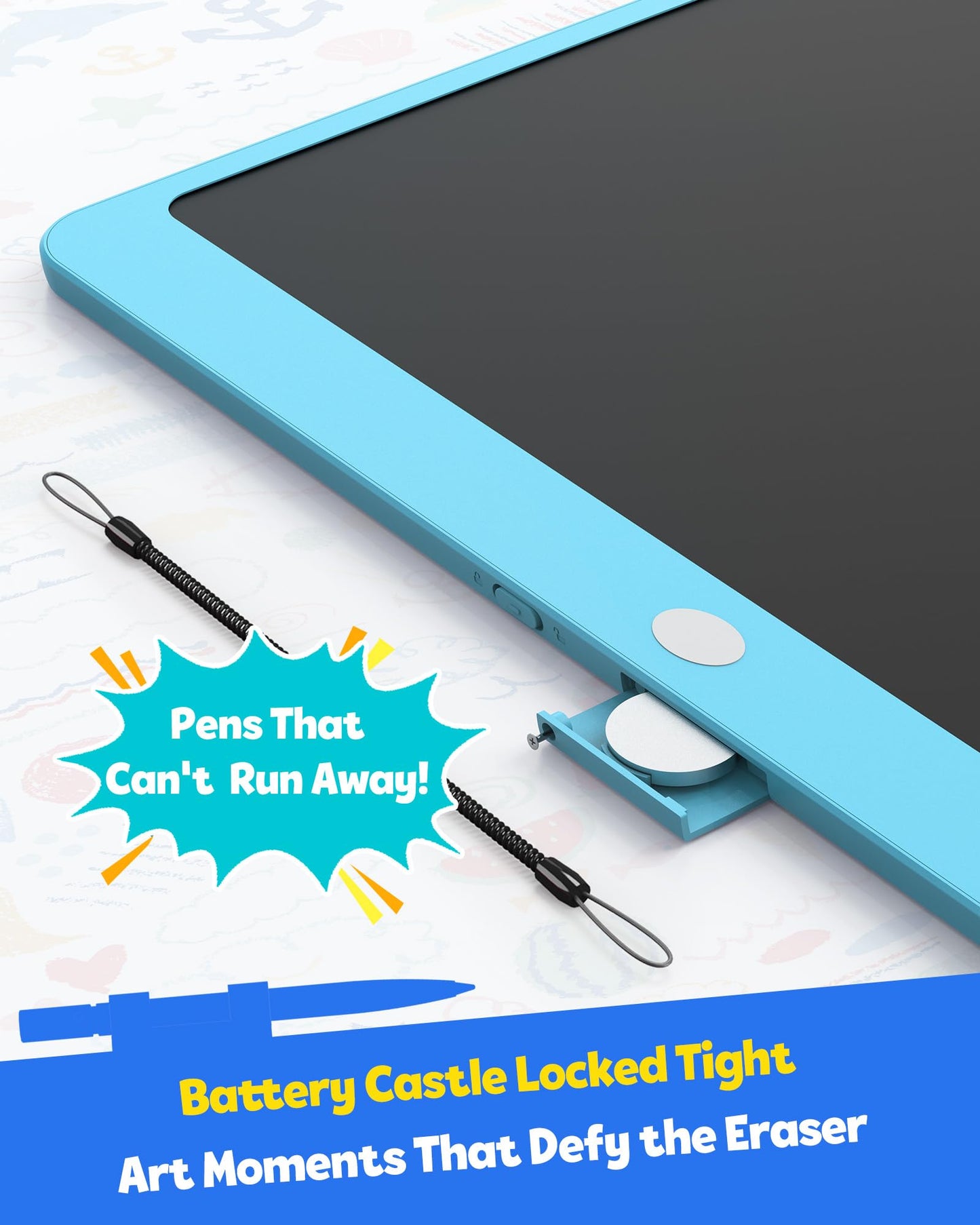 TEKFUN 16-Inch LCD Writing Tablet – Large Colorful Doodle Board for Kids & Teens (Blue)