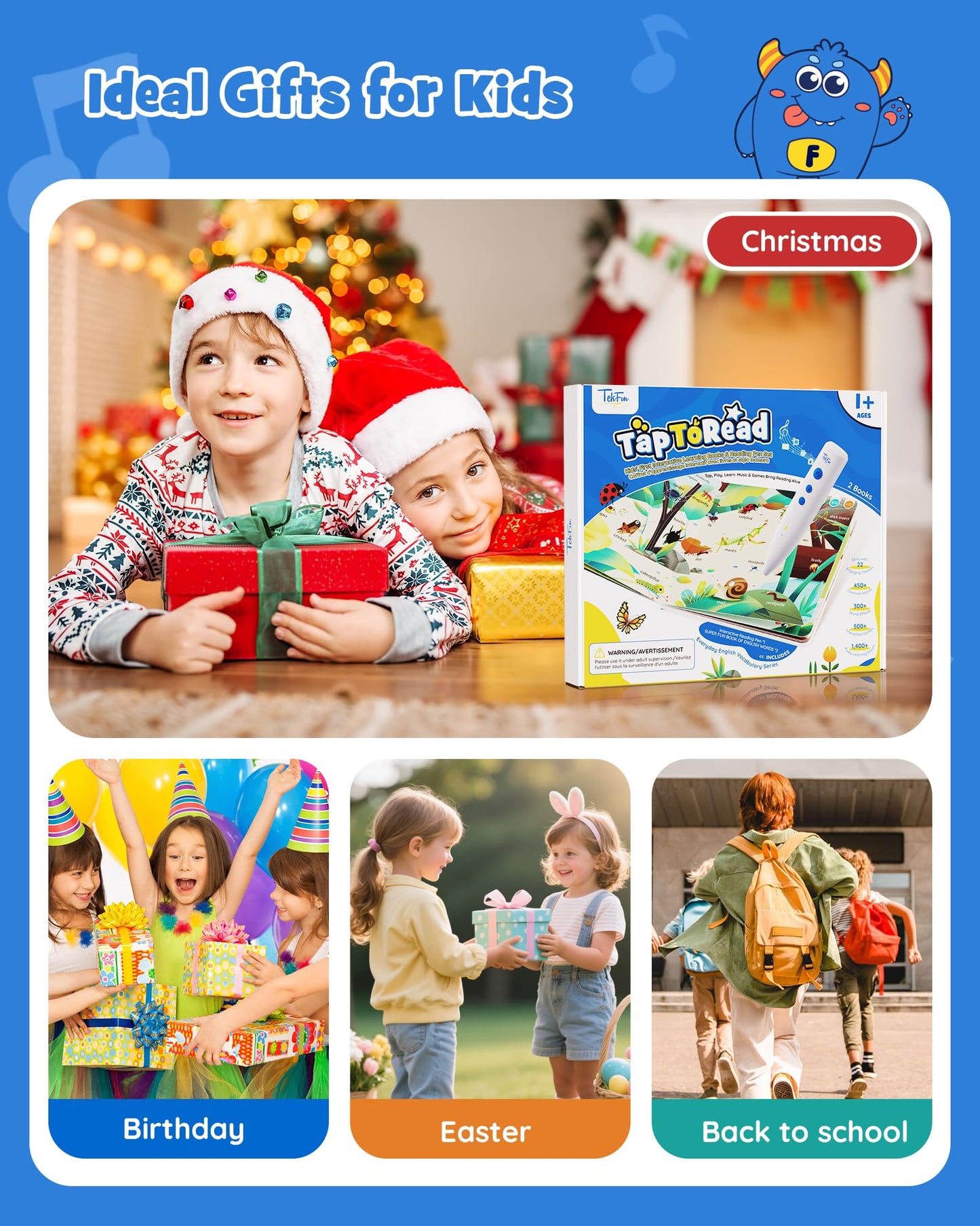 TEKFUN Nursery Rhymes: Interactive Talking Pen Books for Toddlers (2–6) – Screen-Free Educational Toy