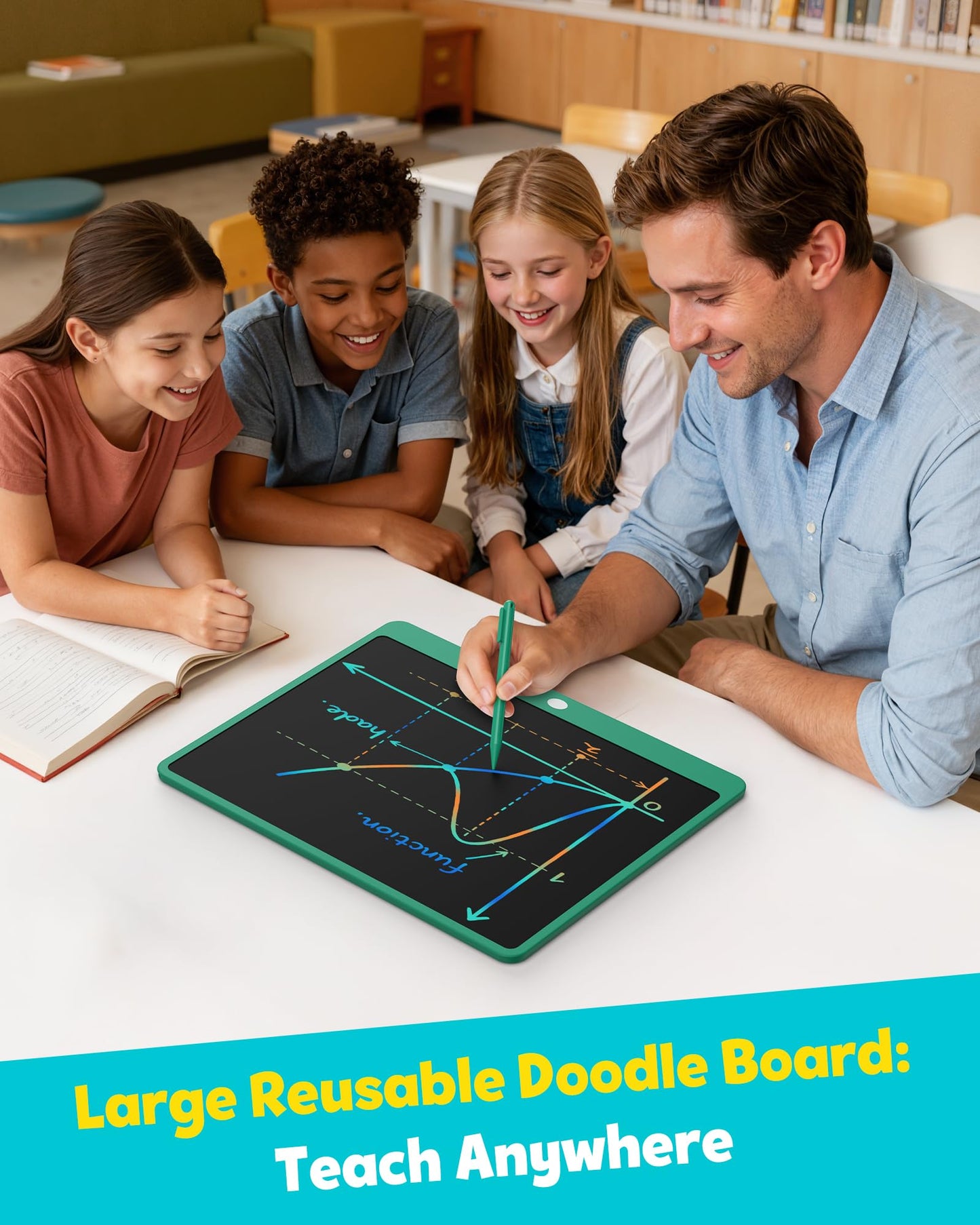 TEKFUN 16-Inch LCD Writing Tablet – Large Colorful Doodle Board for Adults & Kids (Green)