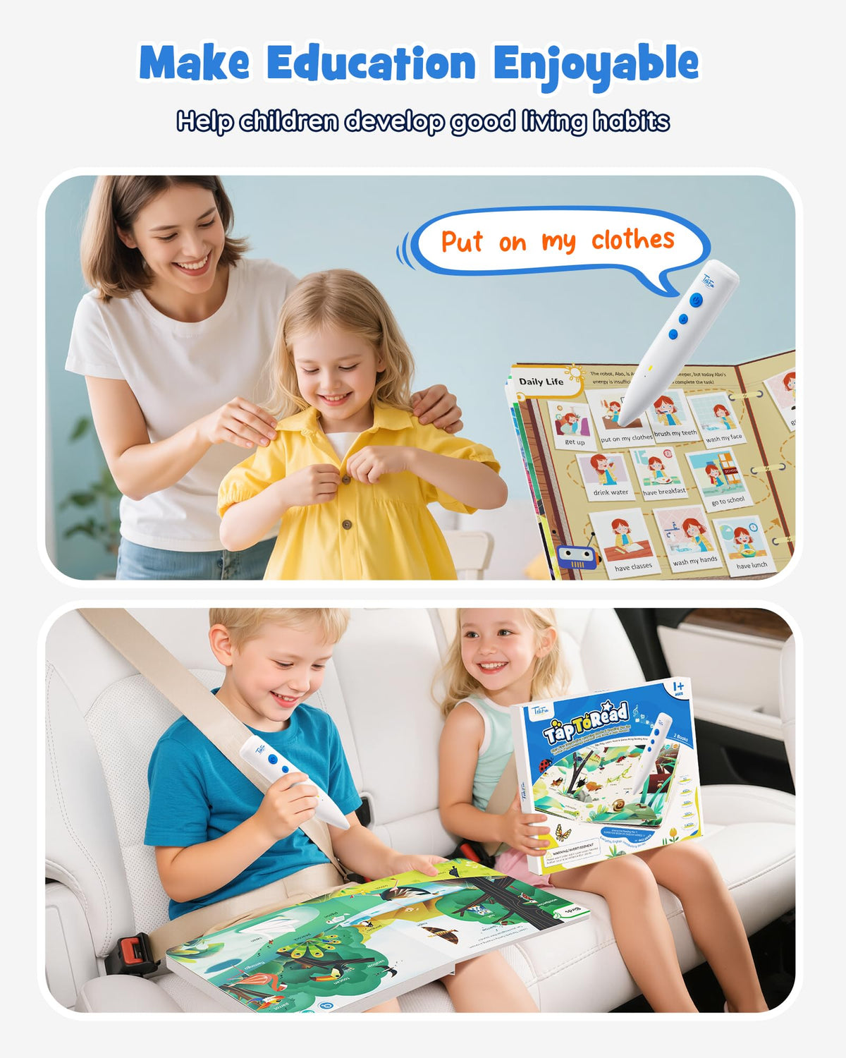 TEKFUN Learn to Read Sound Books with Talking Pen – 500+ Activities for Kids 2–6