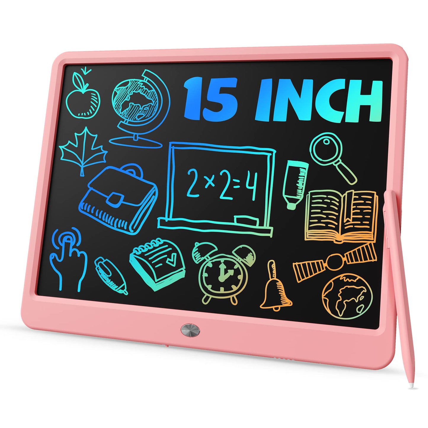 TEKFUN 15-Inch LCD Writing Tablet for Teens & Kids – Pink Doodle Board Gift