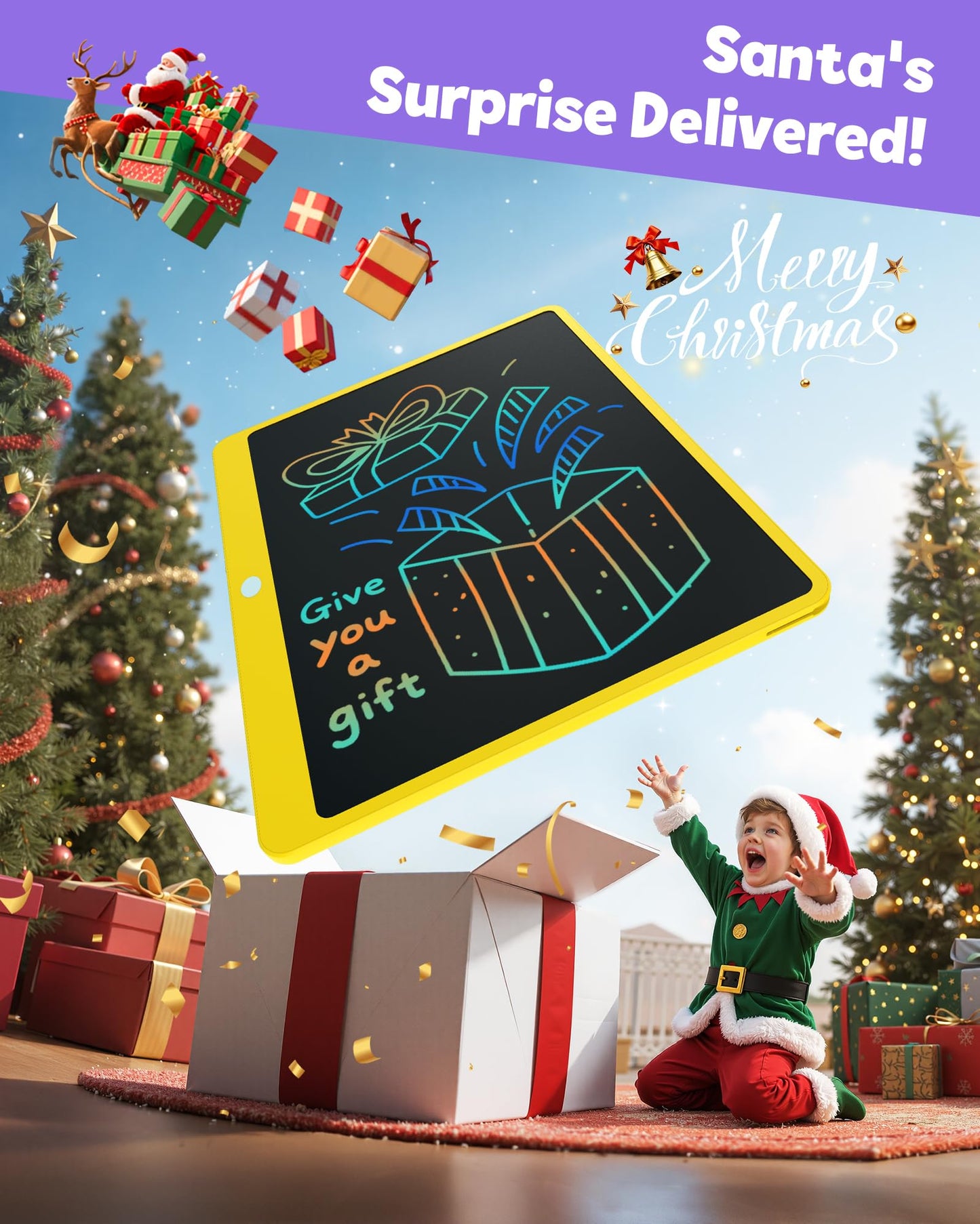 TEKFUN 16-Inch LCD Writing Tablet – Large Colorful Doodle Board for Kids & Adults