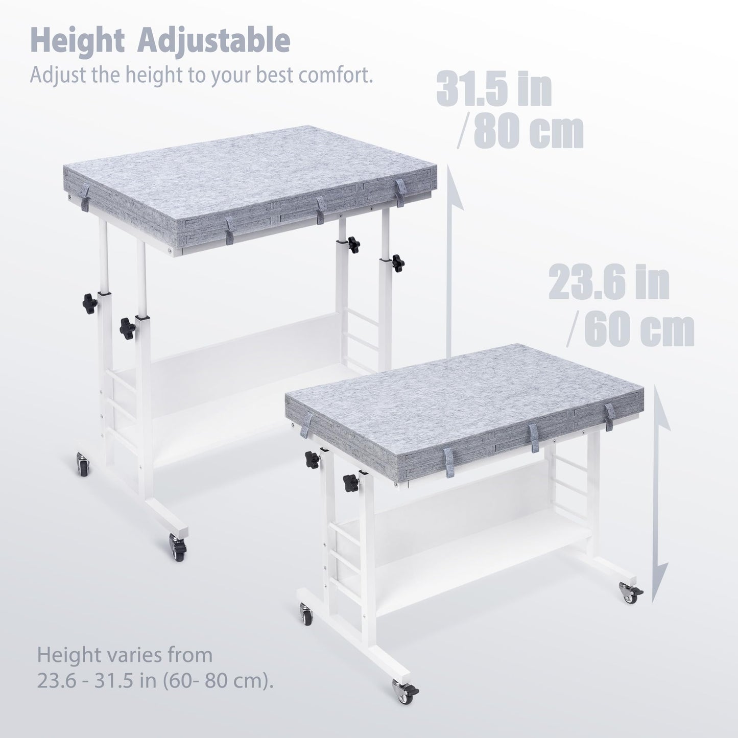 Tektalk 2000-Piece Foldable Puzzle Table with Height Adjustment | Felt Surface, 8 Drawers, 4 Casters