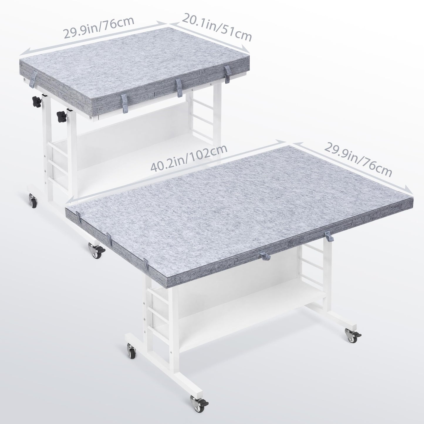 Tektalk 2000-Piece Foldable Puzzle Table with Height Adjustment | Felt Surface, 8 Drawers, 4 Casters