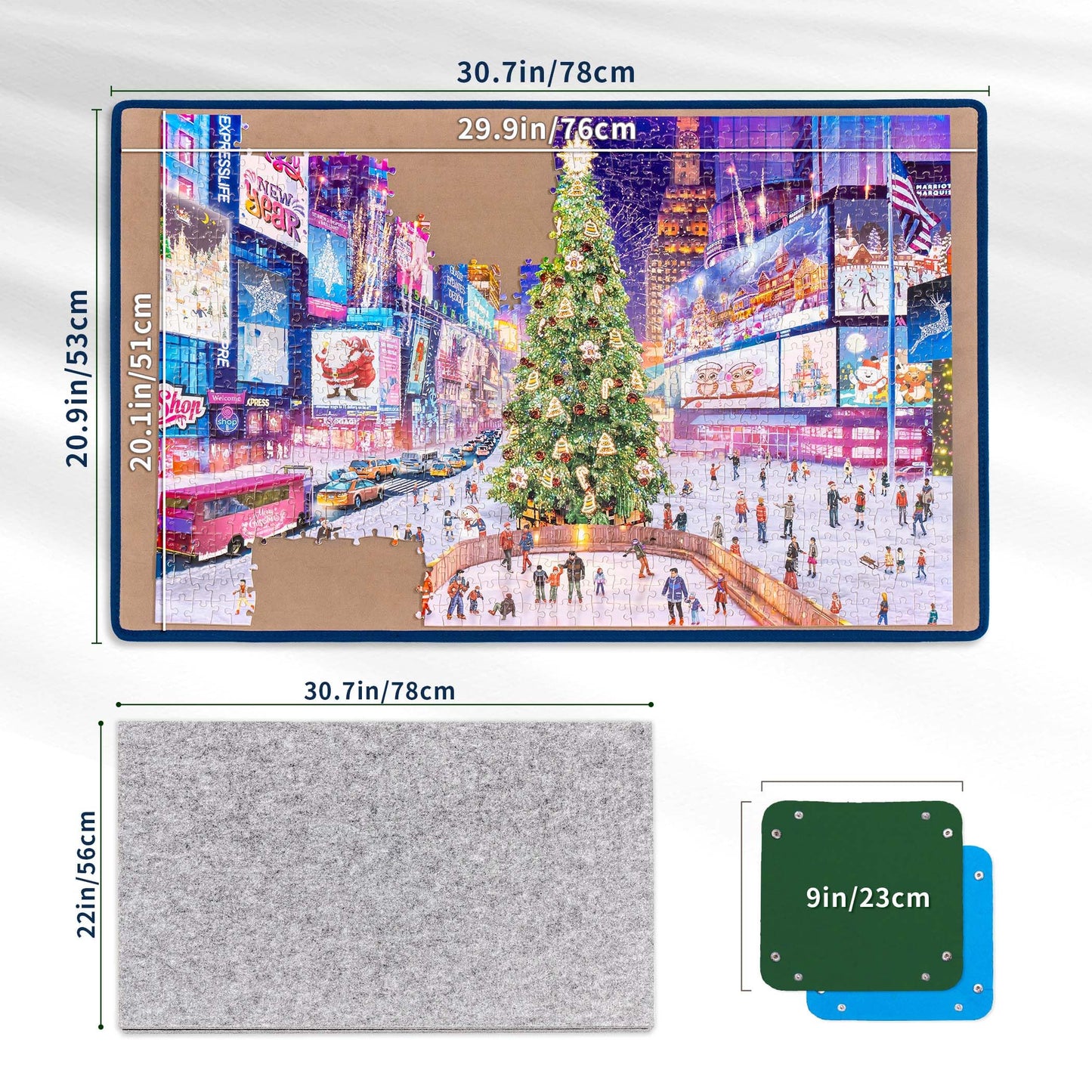 Tektalk Jigsaw Puzzle Board with 2-in-1 Cover & Stand, Khaki