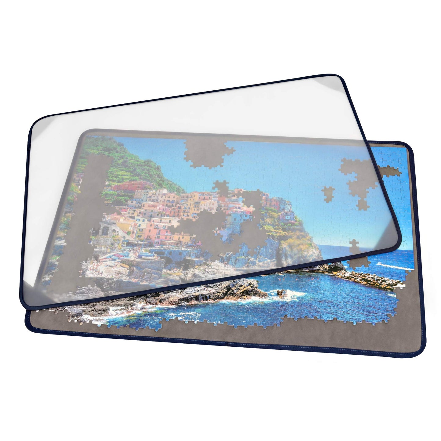 Tektalk Jigsaw Puzzle Board – Portable Puzzle Mat with Dustproof Cover (Up to 1000 Pieces, Gray)