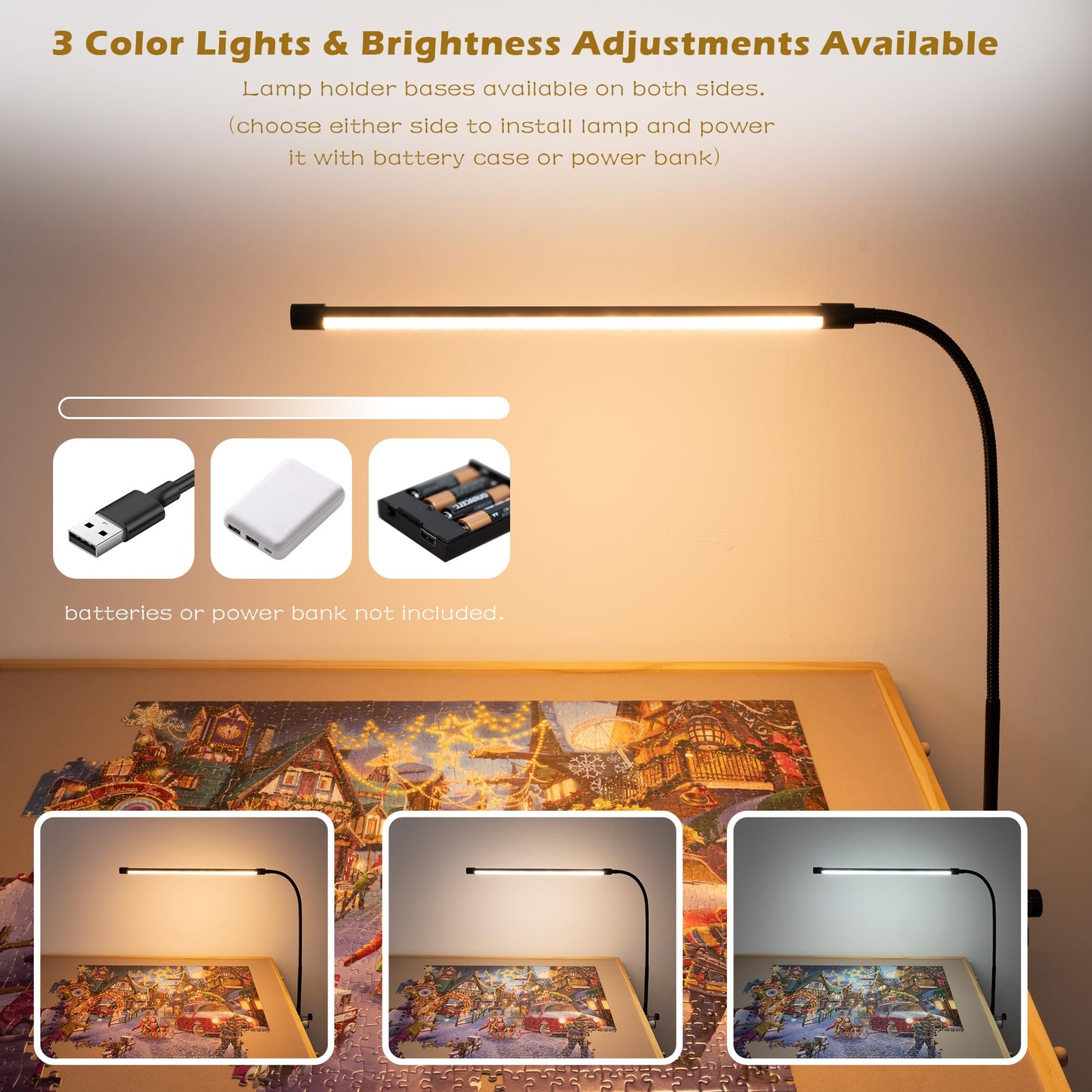 Tektalk Jigsaw Puzzle Table with LED Light – Adjustable Height, Tilt & Storage for Up to 1500 Pieces