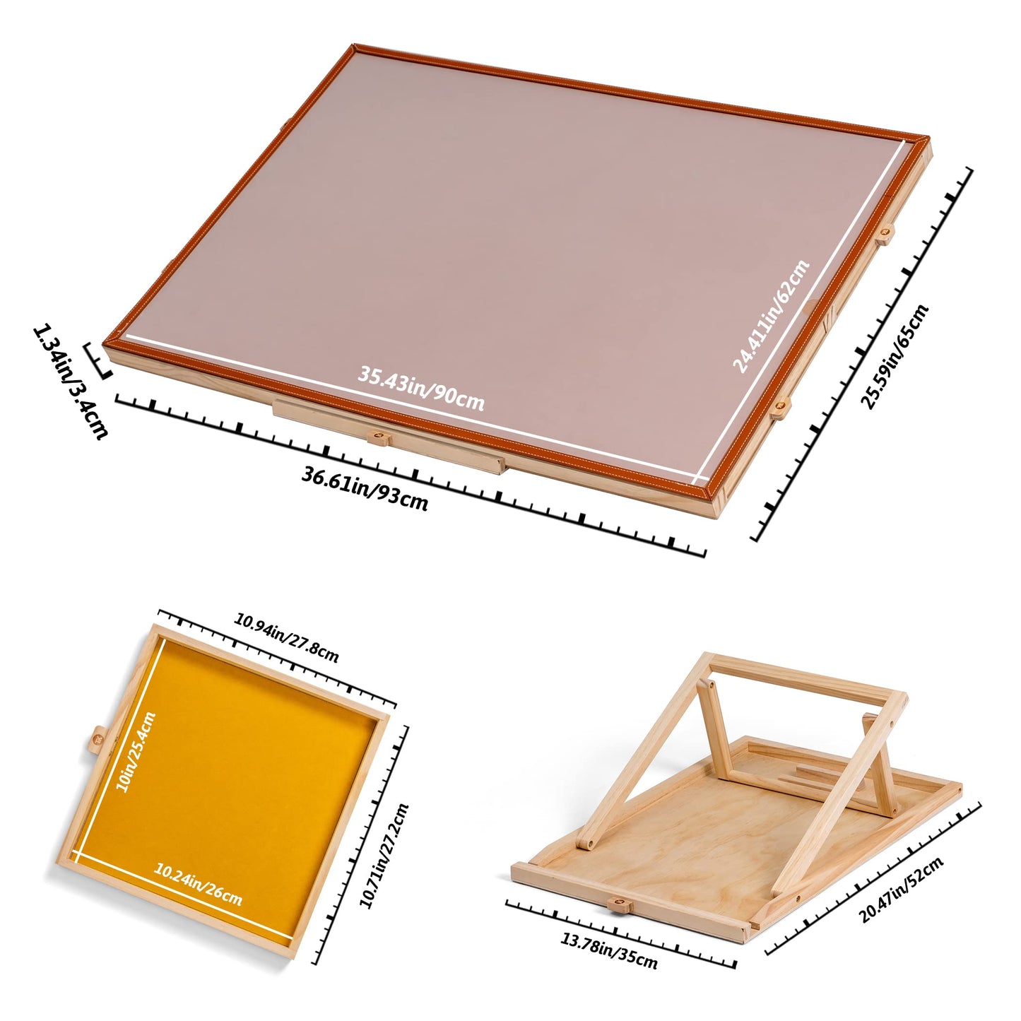 Tektalk Jigsaw Puzzle Table with Leather Bar, Adjustable Stand, 4 Drawers, for Up to 1500 Pieces