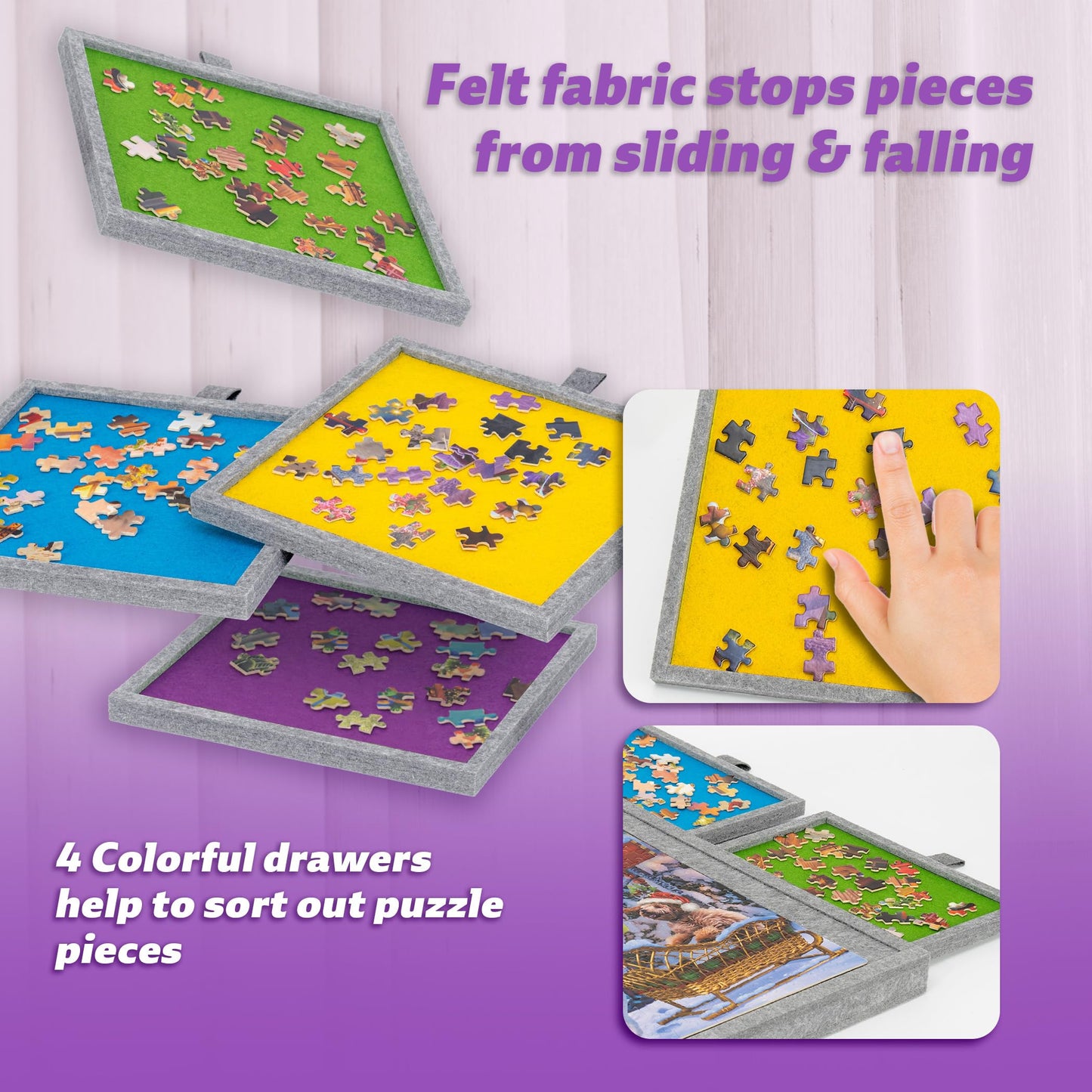 Tektalk Jigsaw Puzzle Table with Adjustable Stand – Lightweight 1000-Piece Board