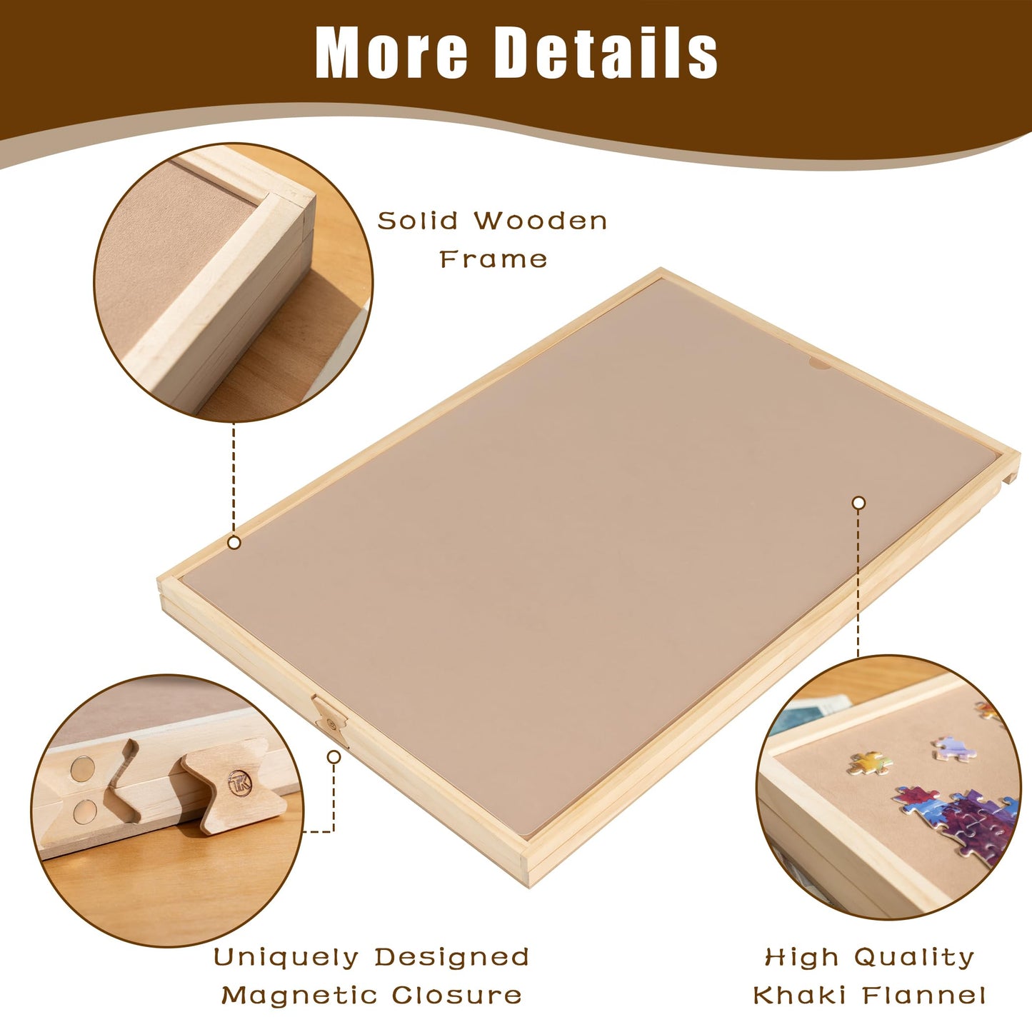 Tektalk Convertible Jigsaw Puzzle Board — Two-Way Use, 4 Trays, 1000-Piece Capacity
