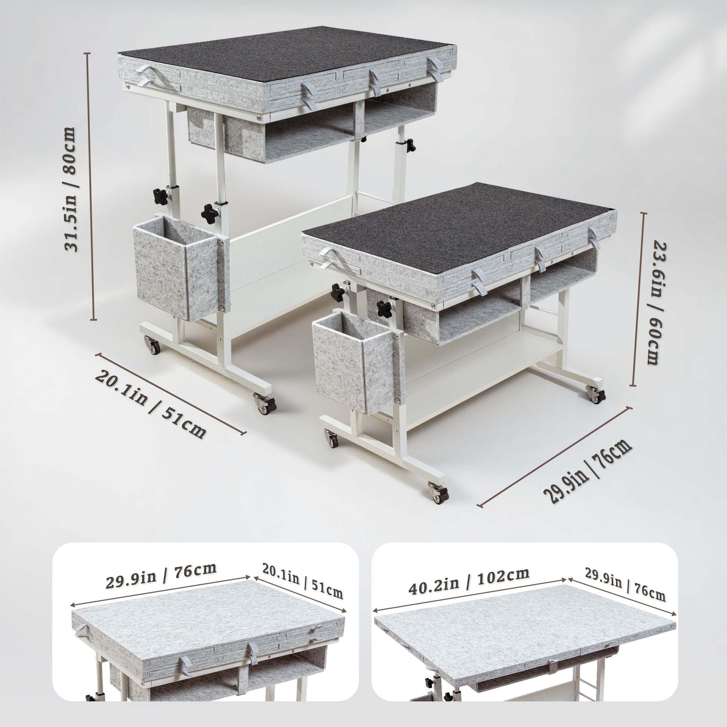 Tektalk 2000-Piece Foldable Puzzle Table with Adjustable Height, Eight Drawers, and Four Lockable Wheels