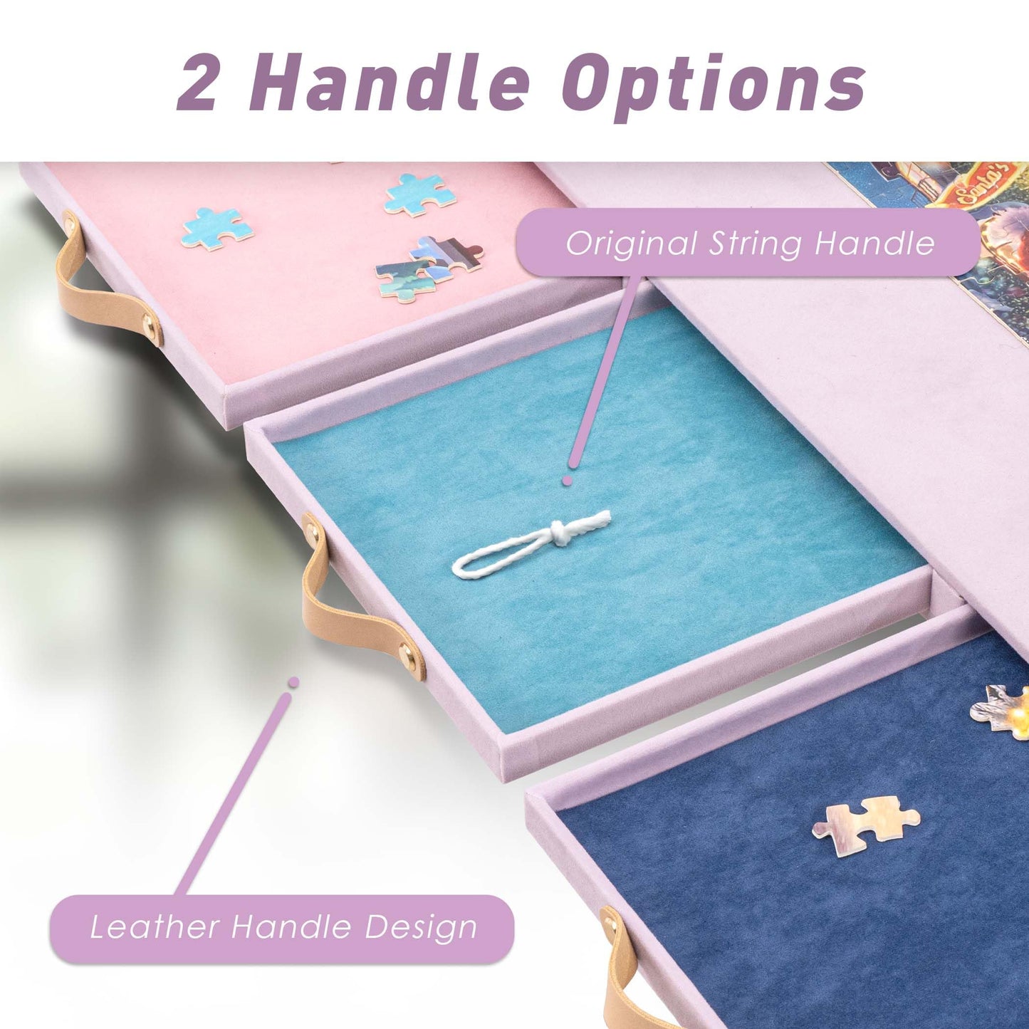 Tektalk Flannelette Puzzle Table with Adjustable Stand & Cover – 1500-Piece Capacity (Purple)