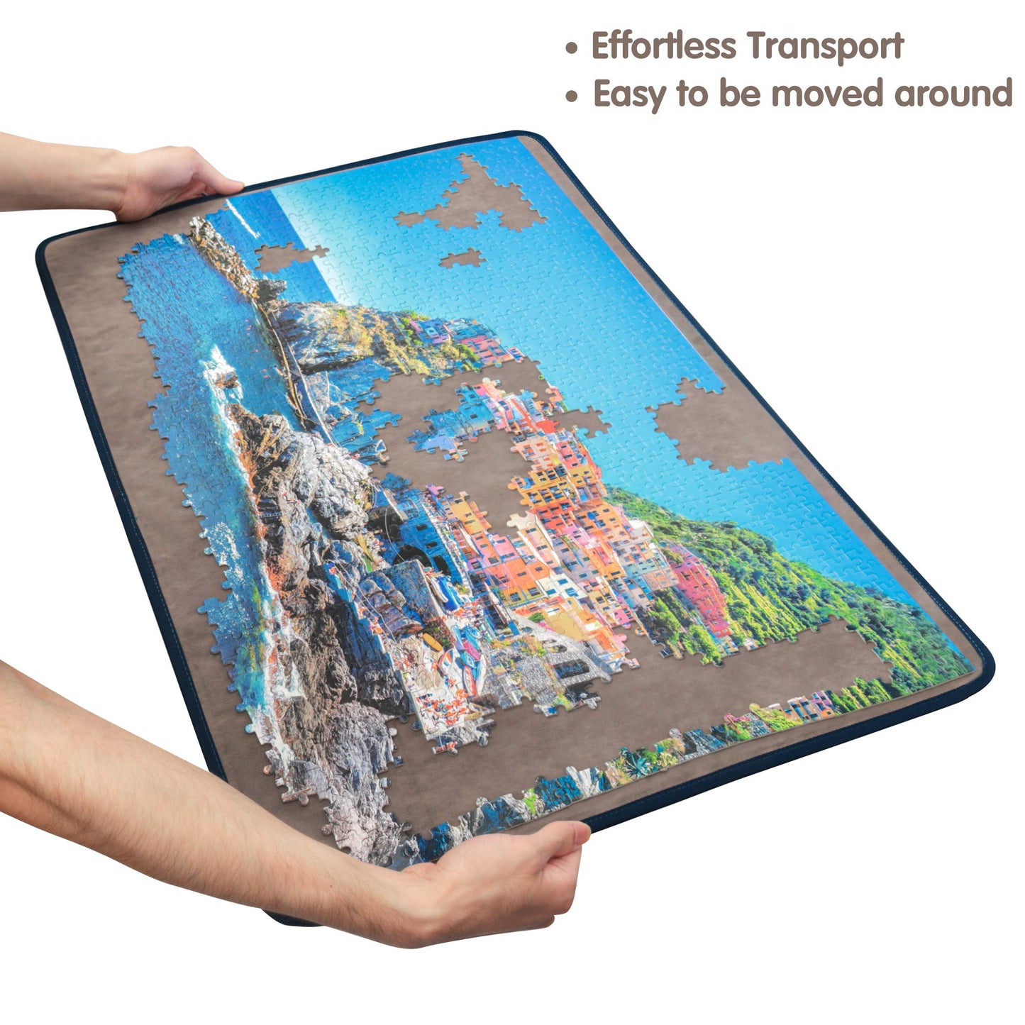 Tektalk Jigsaw Puzzle Board – Portable Puzzle Mat with Dustproof Cover (Up to 1000 Pieces, Gray)