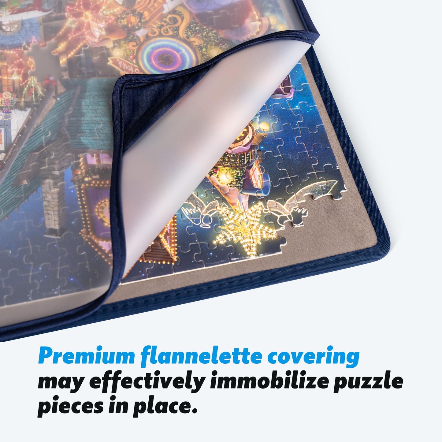 Tektalk Foldable Jigsaw Puzzle Board – 6 Color Sorting Trays, Dustproof TPU Cover, Non-Slip Surface (Up to 1000 Pieces)