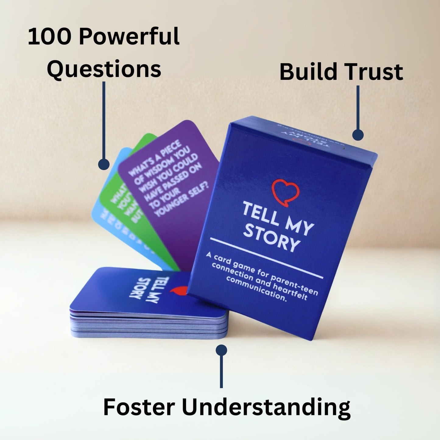 Tell My Story Conversation Card Game – 100 Prompts to Build Trust & Meaningful Connections