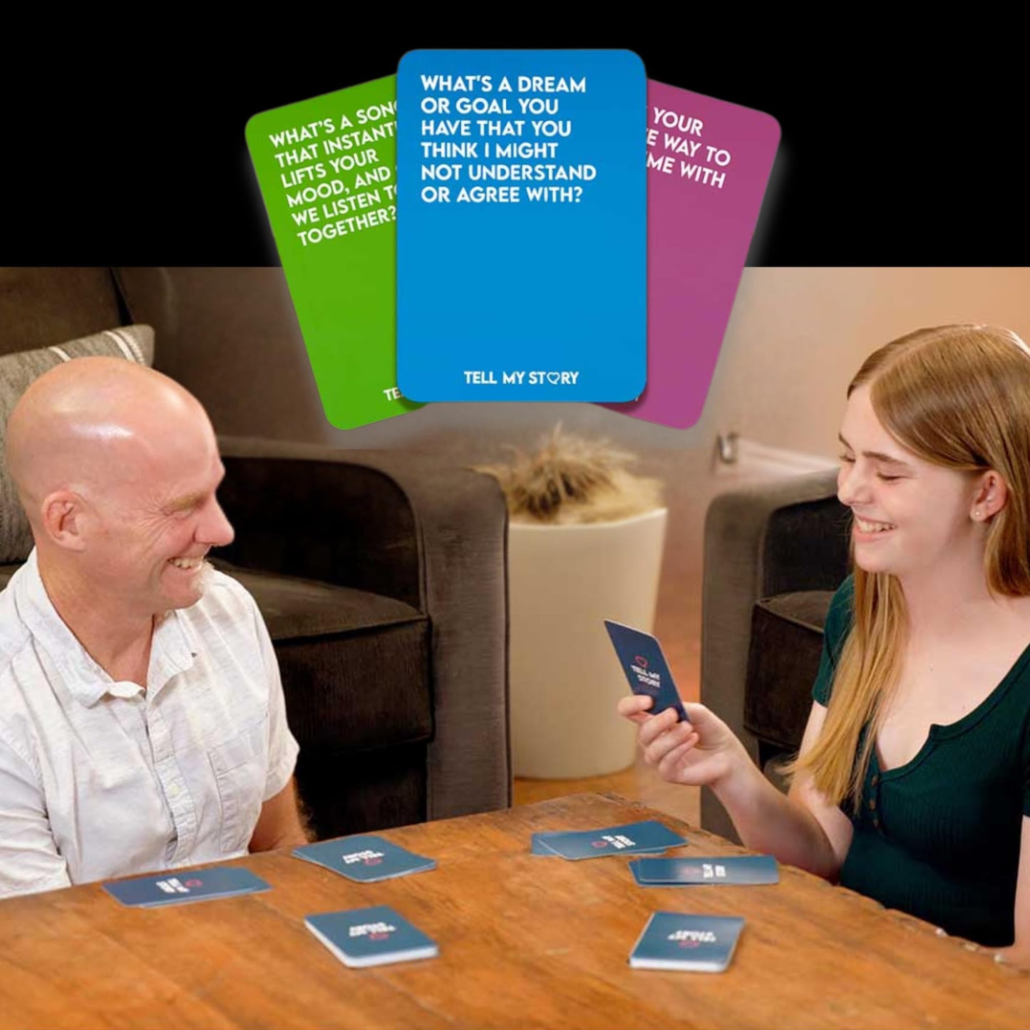 Tell My Story Conversation Card Game – 100 Prompts to Build Trust & Meaningful Connections