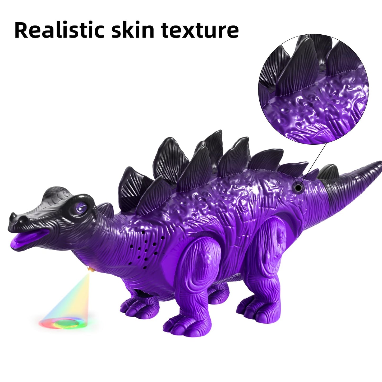 TEMI 3 Pack Electrical Walking Dinosaur Toys for Toddlers – Sound & Light Up