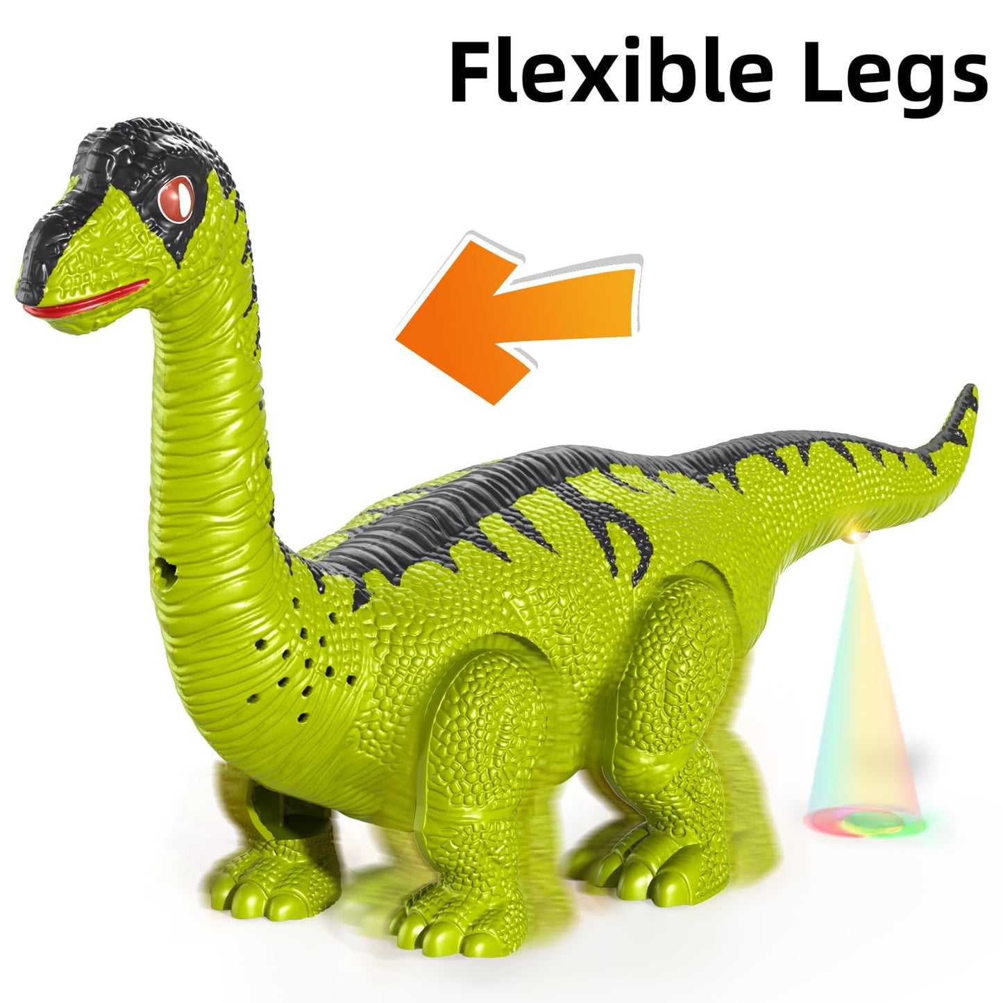 TEMI 3 Pack Electrical Walking Dinosaur Toys for Toddlers – Sound & Light Up